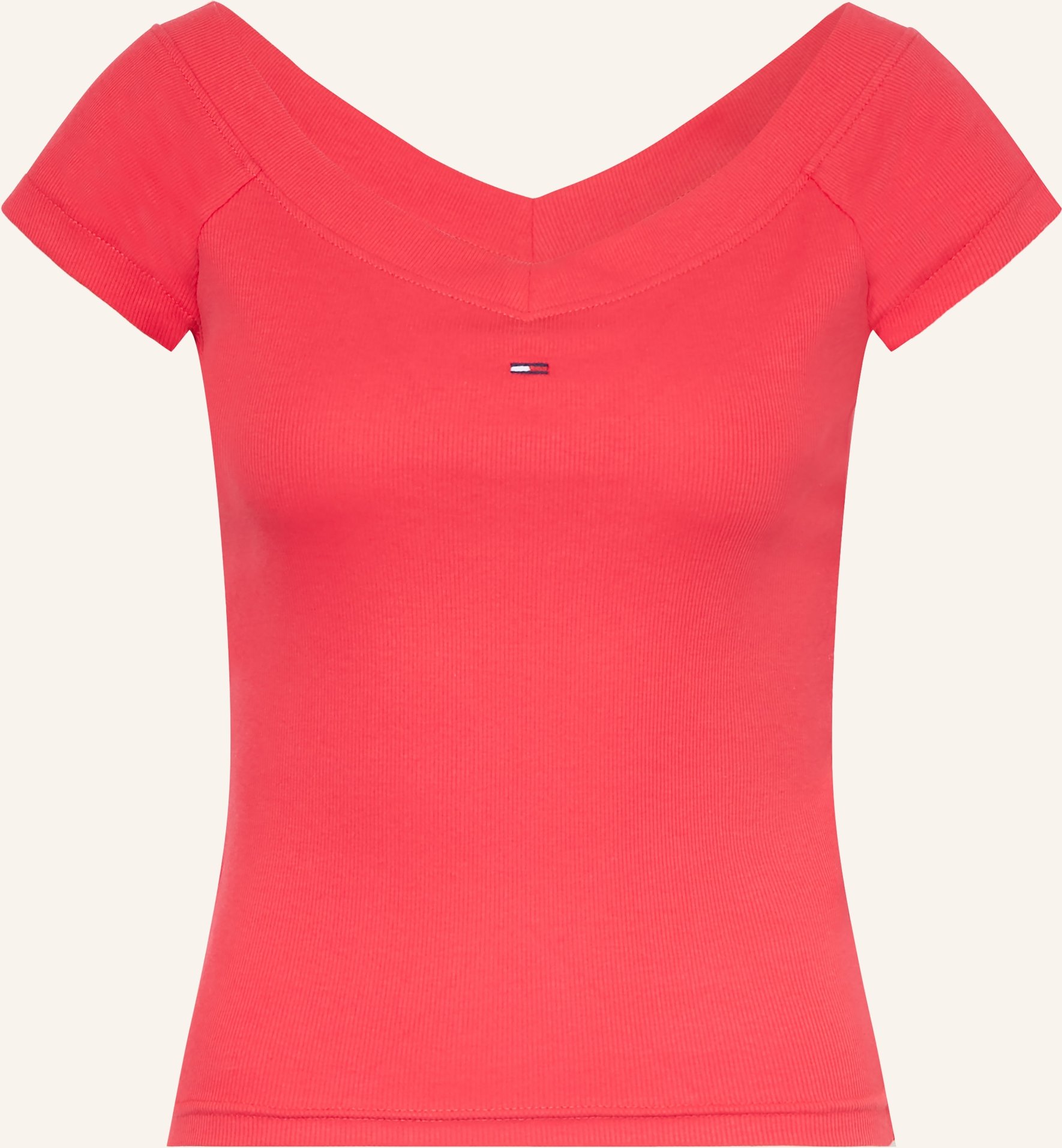 Tommy Jeans Off-Shoulder-Shirt rot