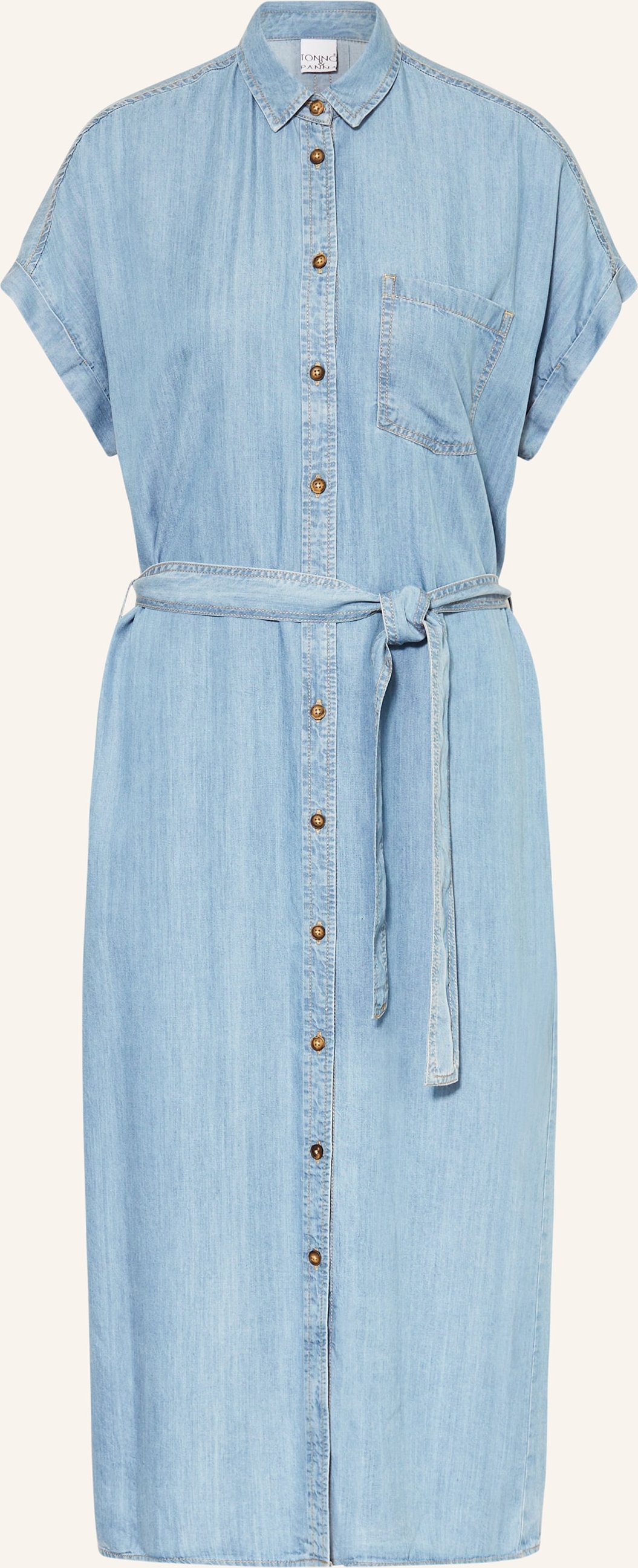 Tonno & Panna Hemdblusenkleid In Jeansoptik blau
