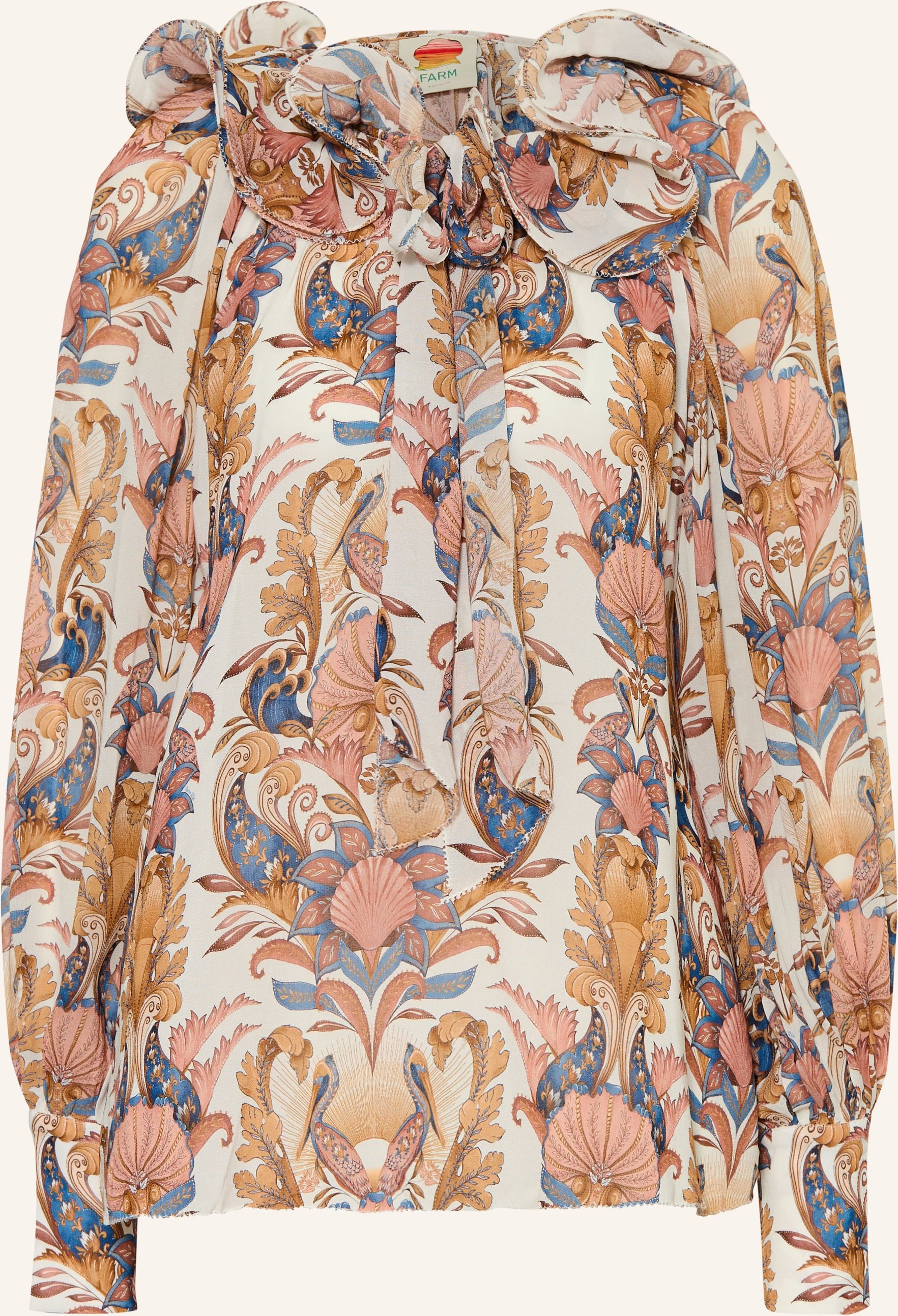 Farm Rio Schluppenbluse Sea Garden weiss