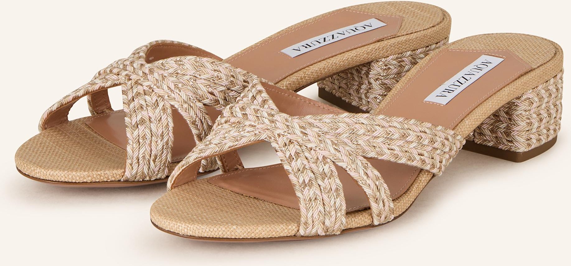 Aquazzura Pantoletten Sundance beige