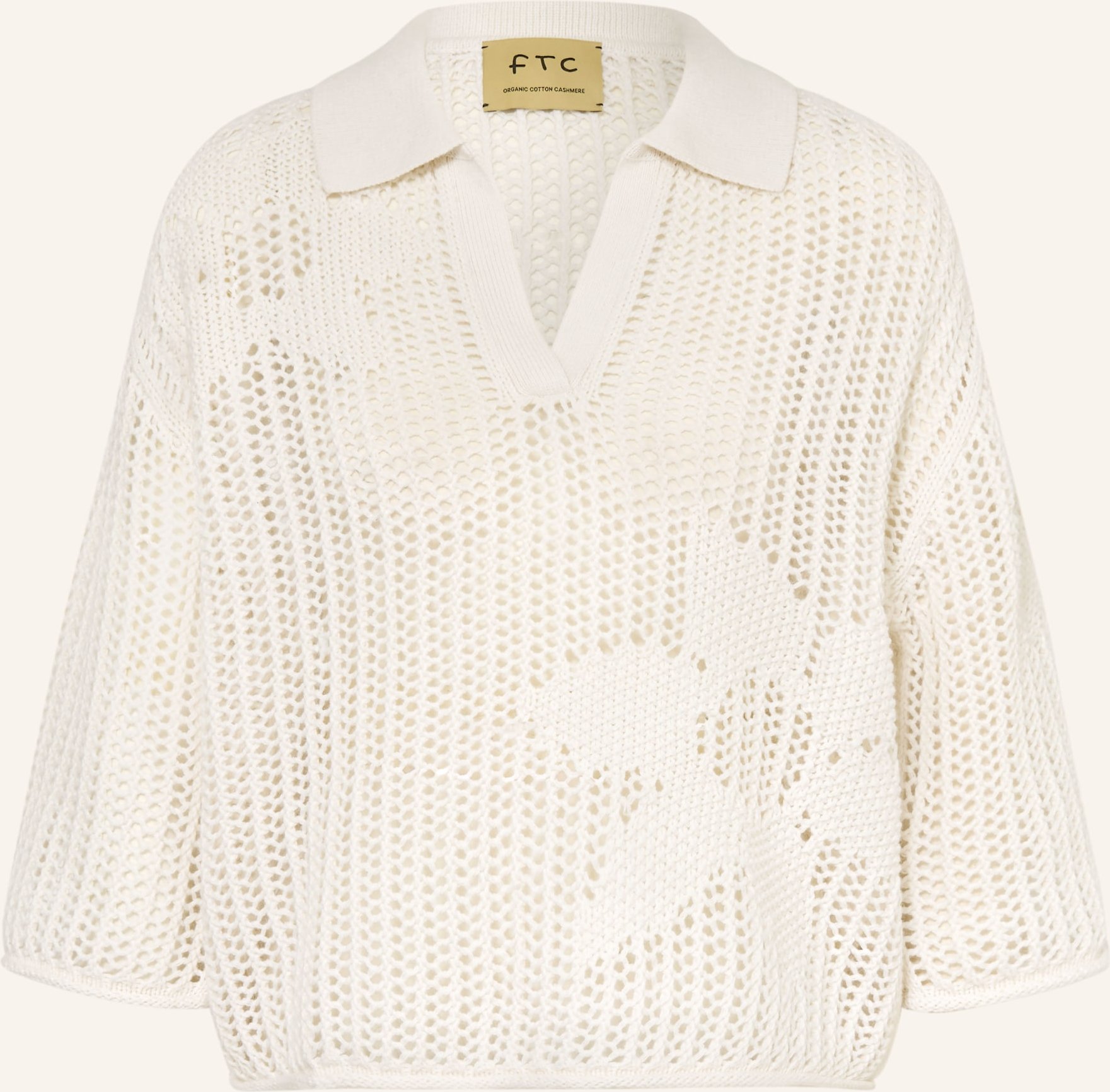 Ftc Cashmere Pullover Mit Cashmere Und 3/4-Arm weiss