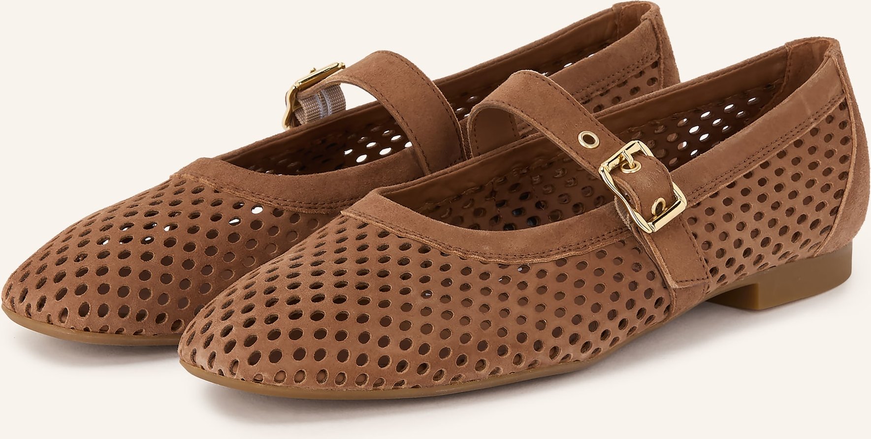 Paul Green Mary-Jane-Ballerinas braun