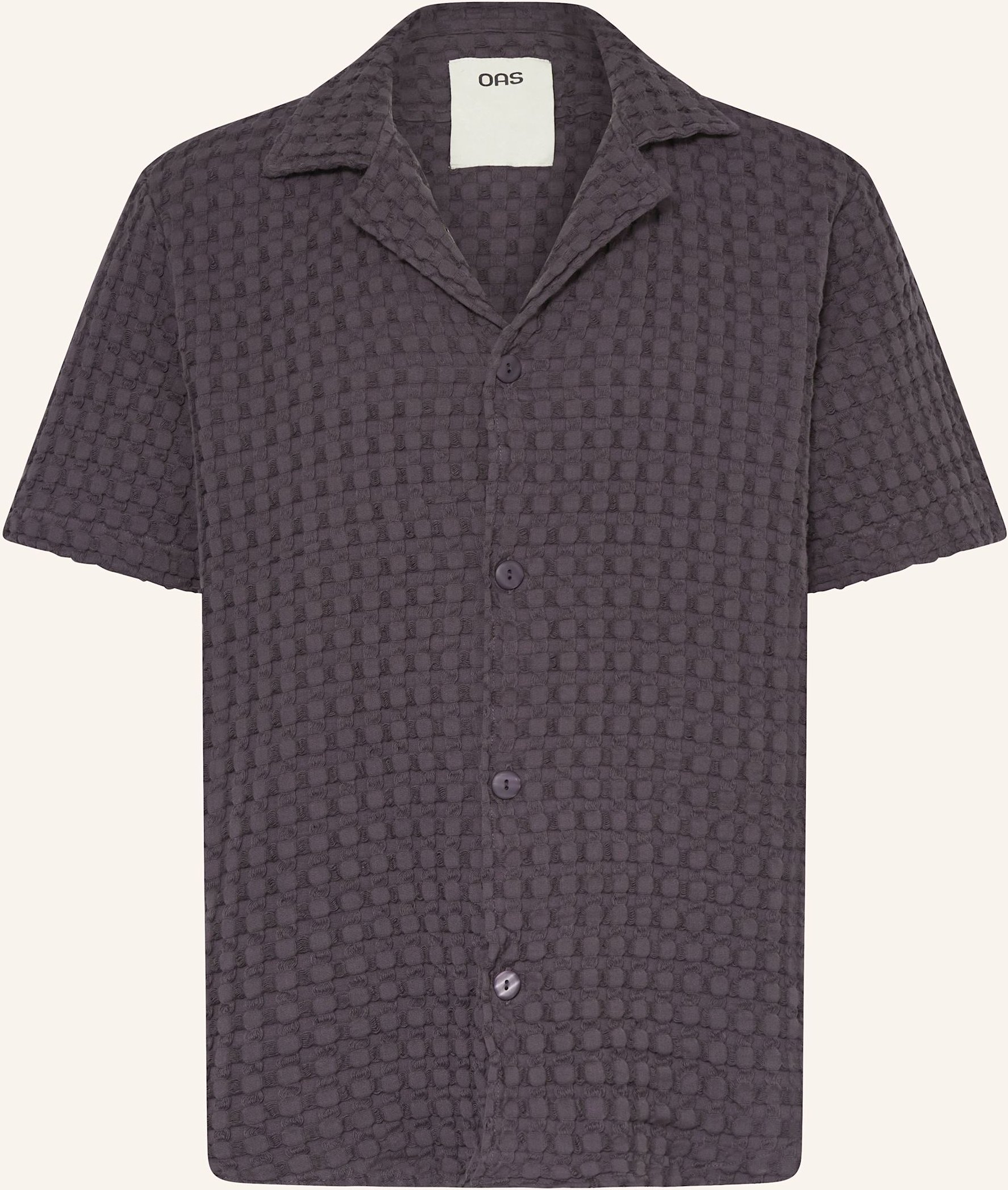 Oas Resorthemd Nearly Black Comfort Fit grau