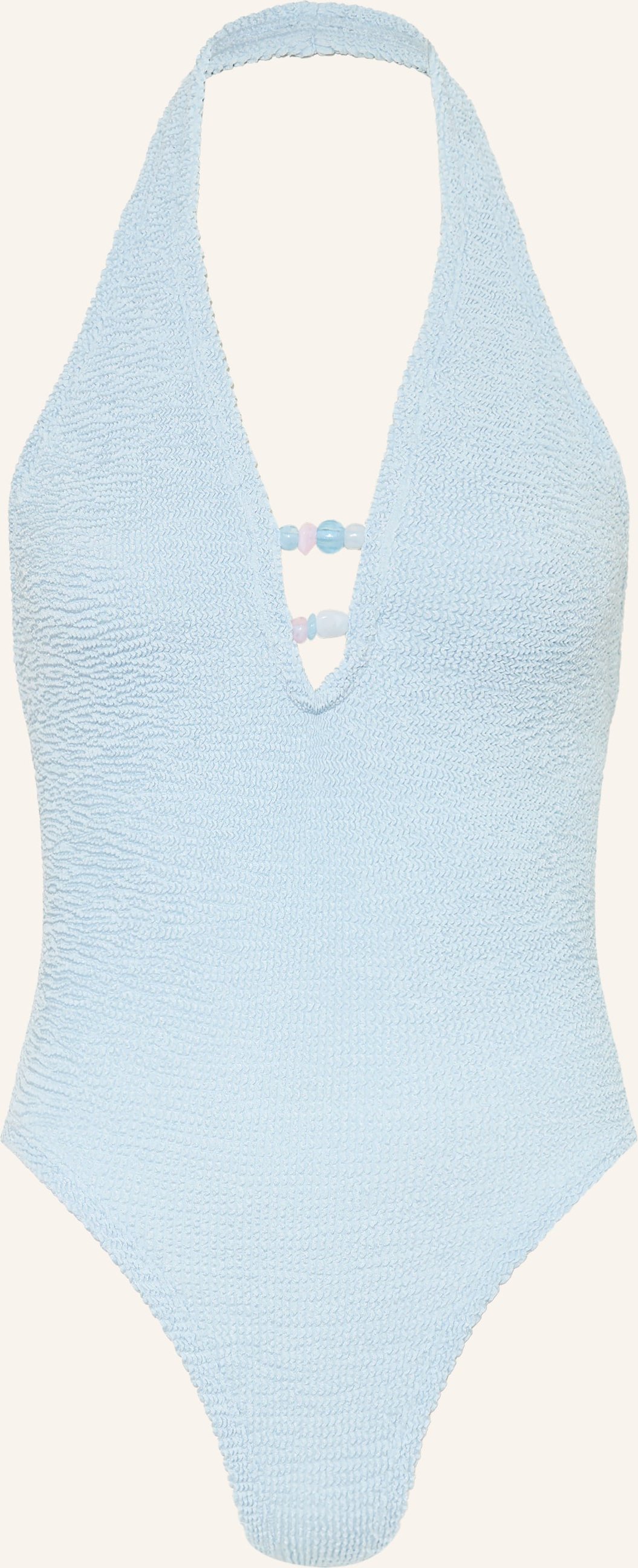 Hunza G Neckholder-Badeanzug Adirana Mit Schmuckperlen blau