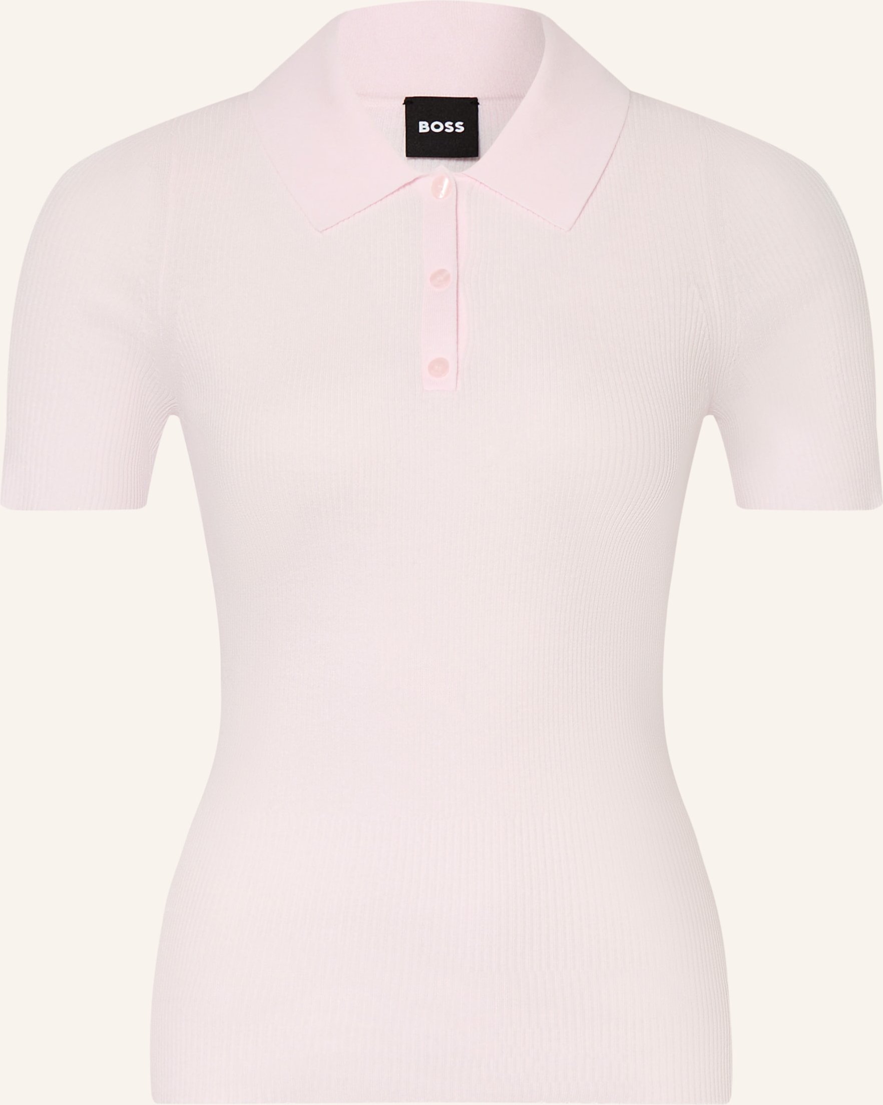 Boss Strick-Poloshirt Feskus rosa