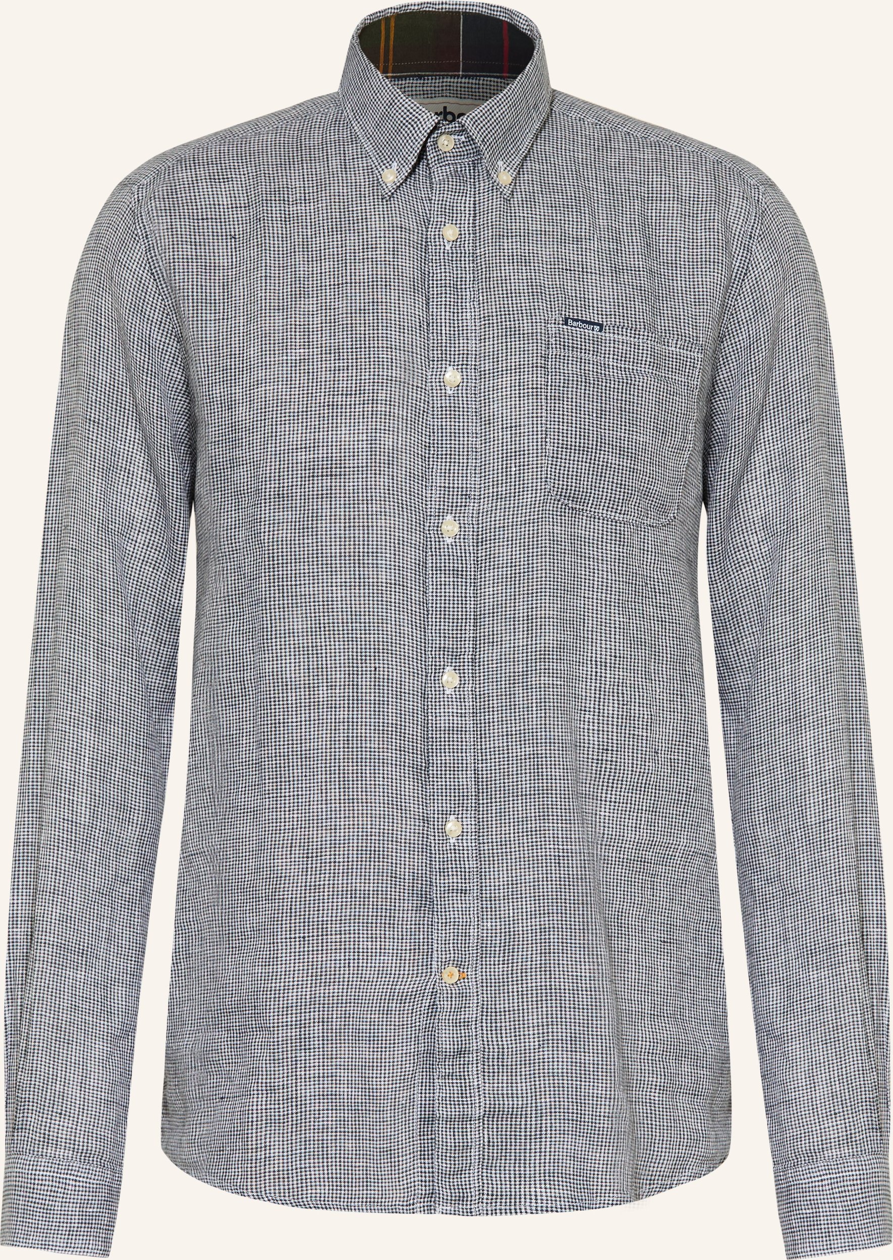 Barbour Leinenhemd Linton Tailored Fit blau