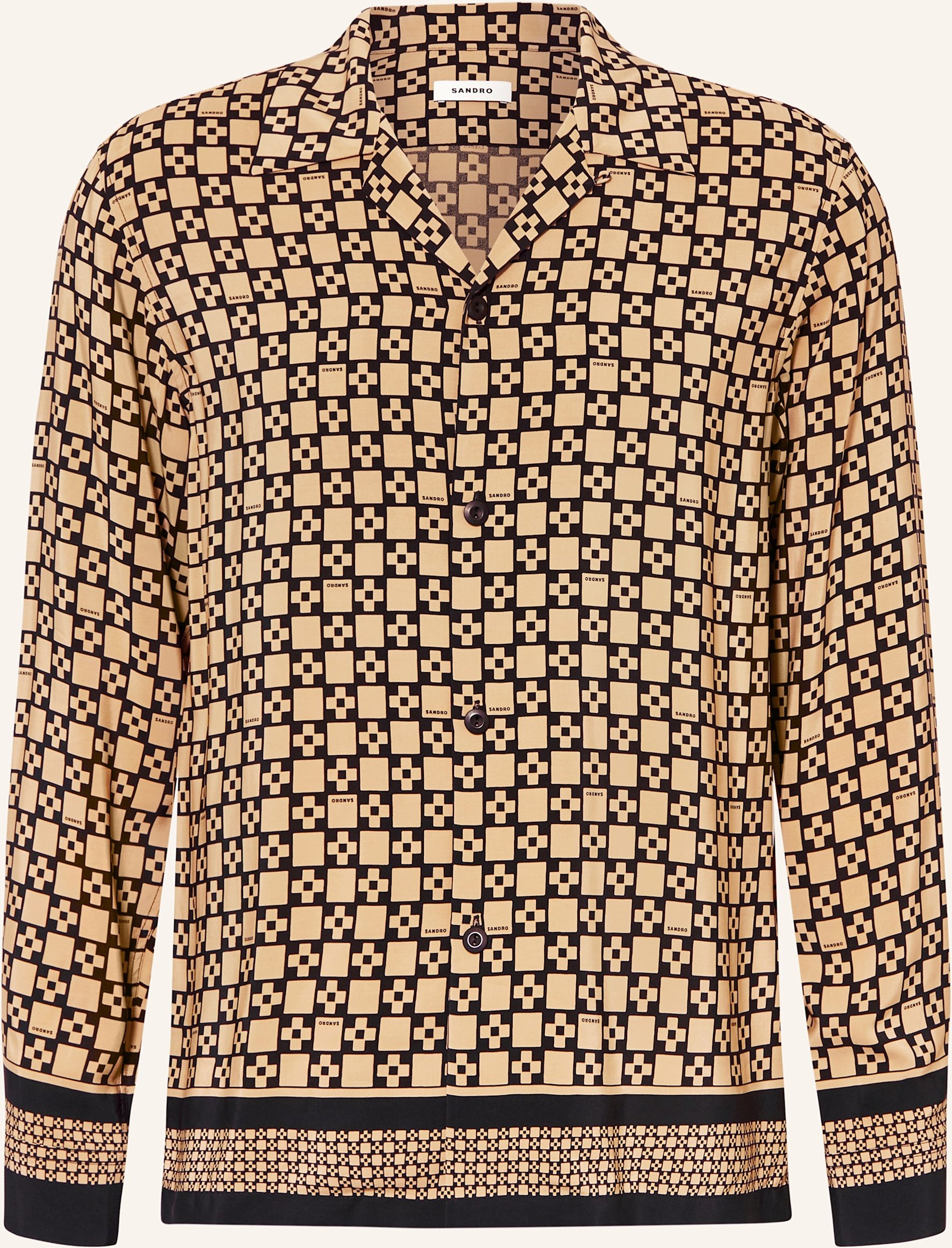 Sandro Satinhemd Slim Fit beige