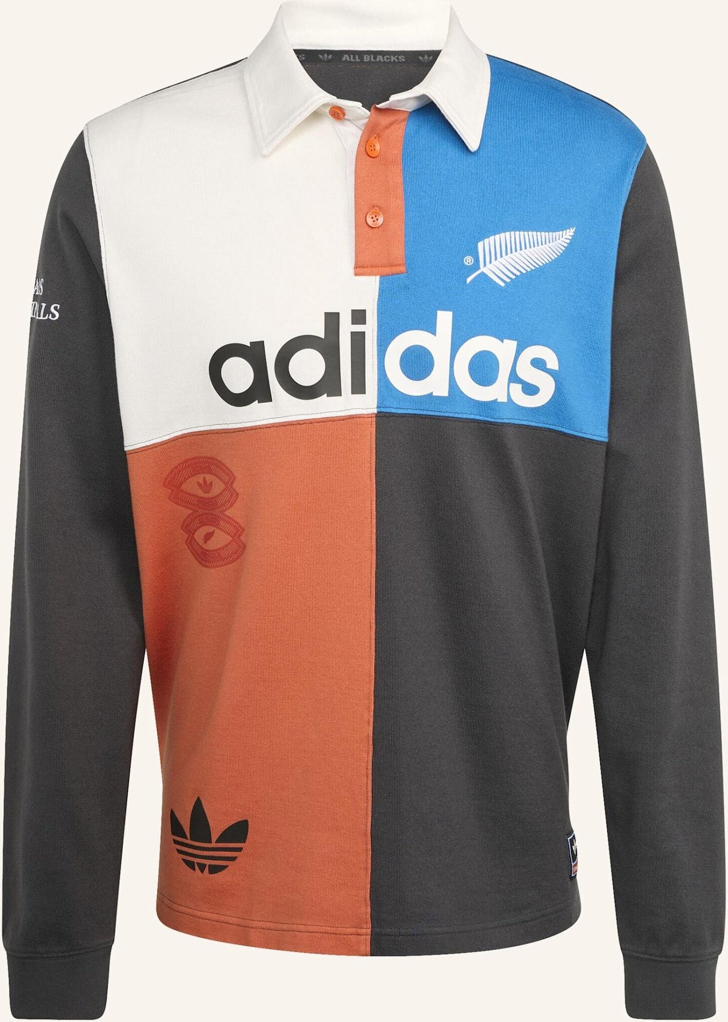 Adidas Originals Adidas Originals & All Blacks Heritage Rugby Poloshirt grau