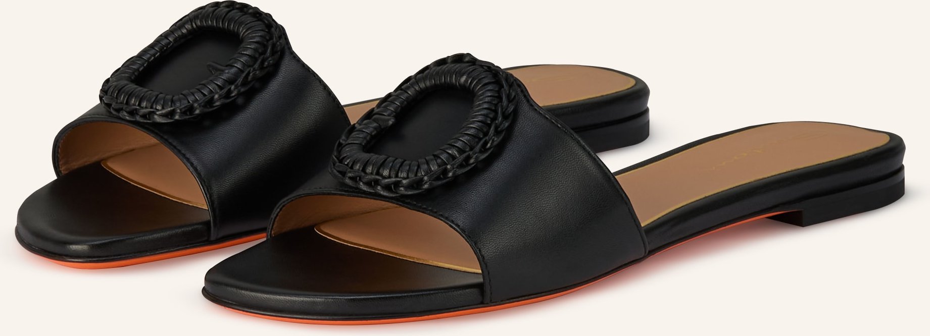 Santoni Pantoletten Corolle schwarz