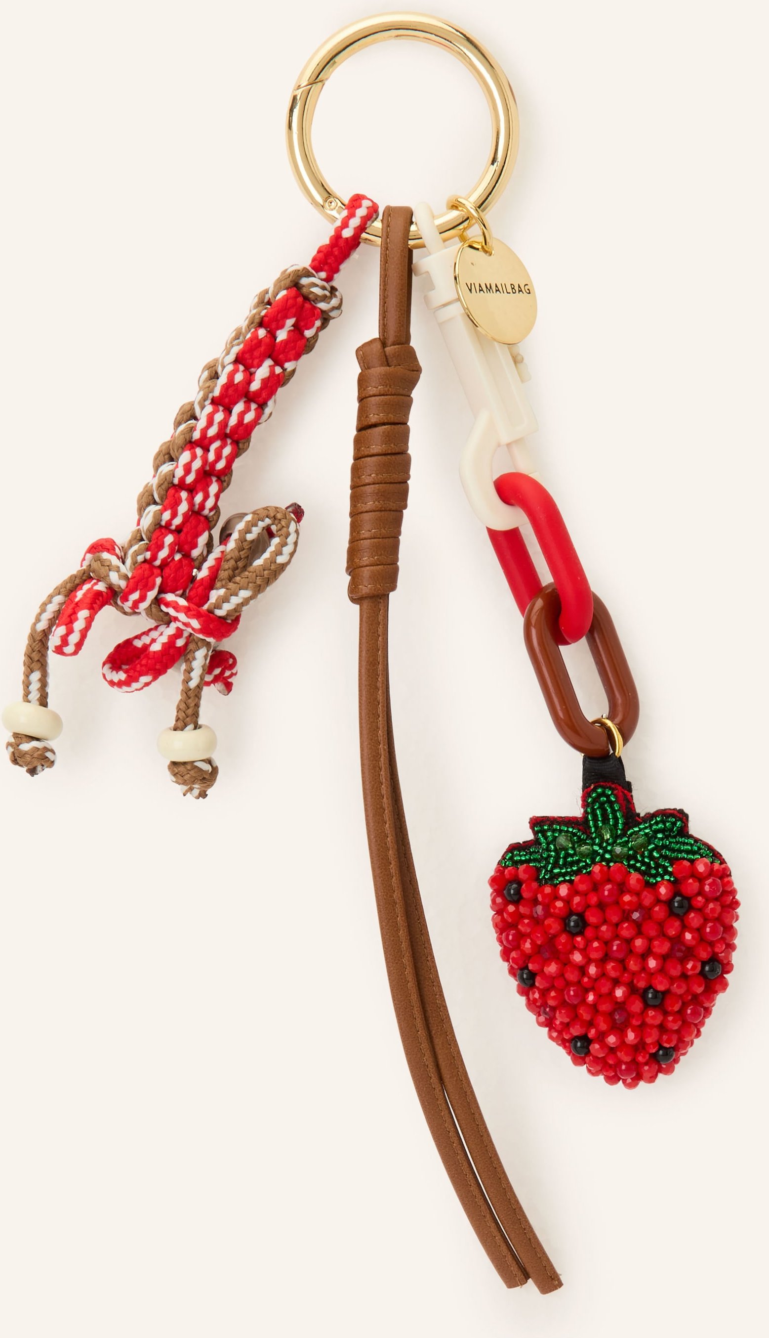 Viamailbag Taschenanhänger Strawberry rot