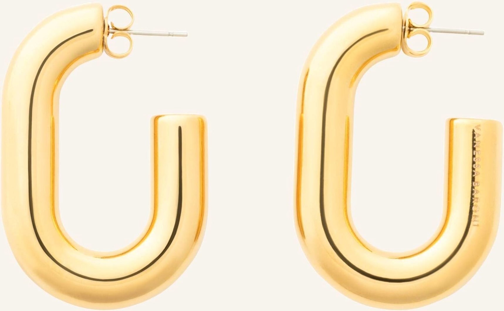 Vanessa Baroni Creolen New Oval Earring Gold By Glambou gold