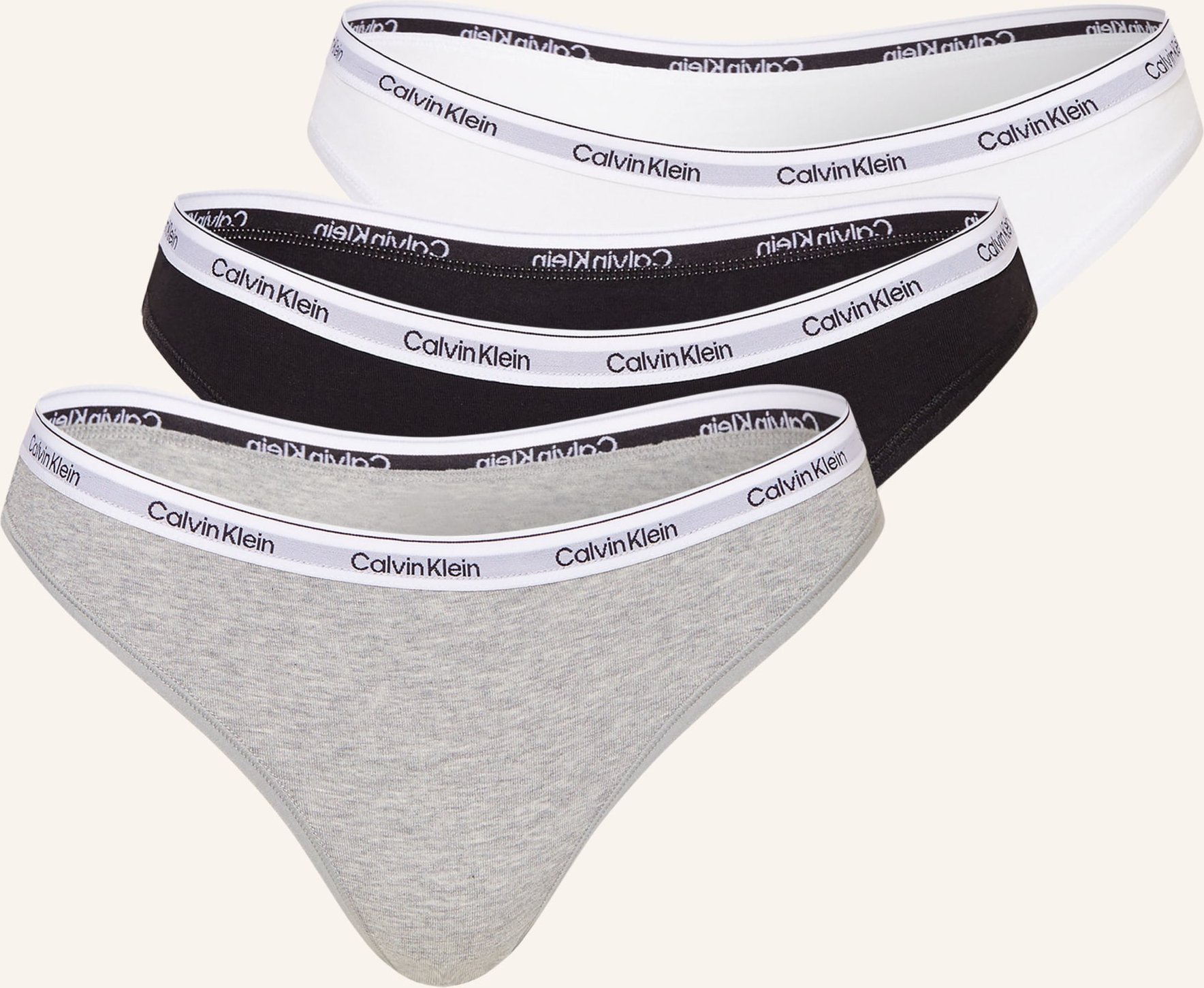 Thumbnail - Calvin Klein 3er-Pack Slips Modern Logo schwarz