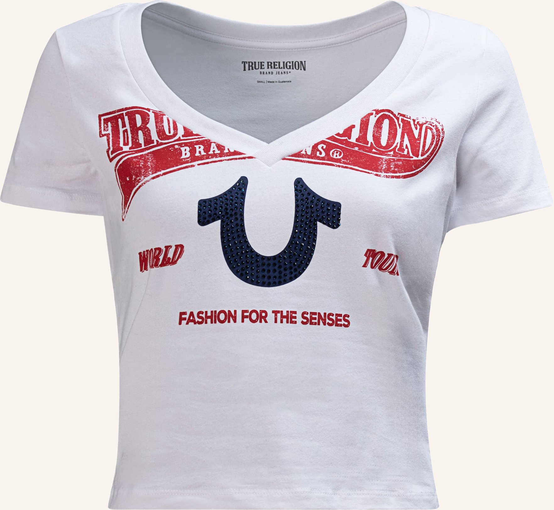 True Religion T-Shirt Cropped weiss