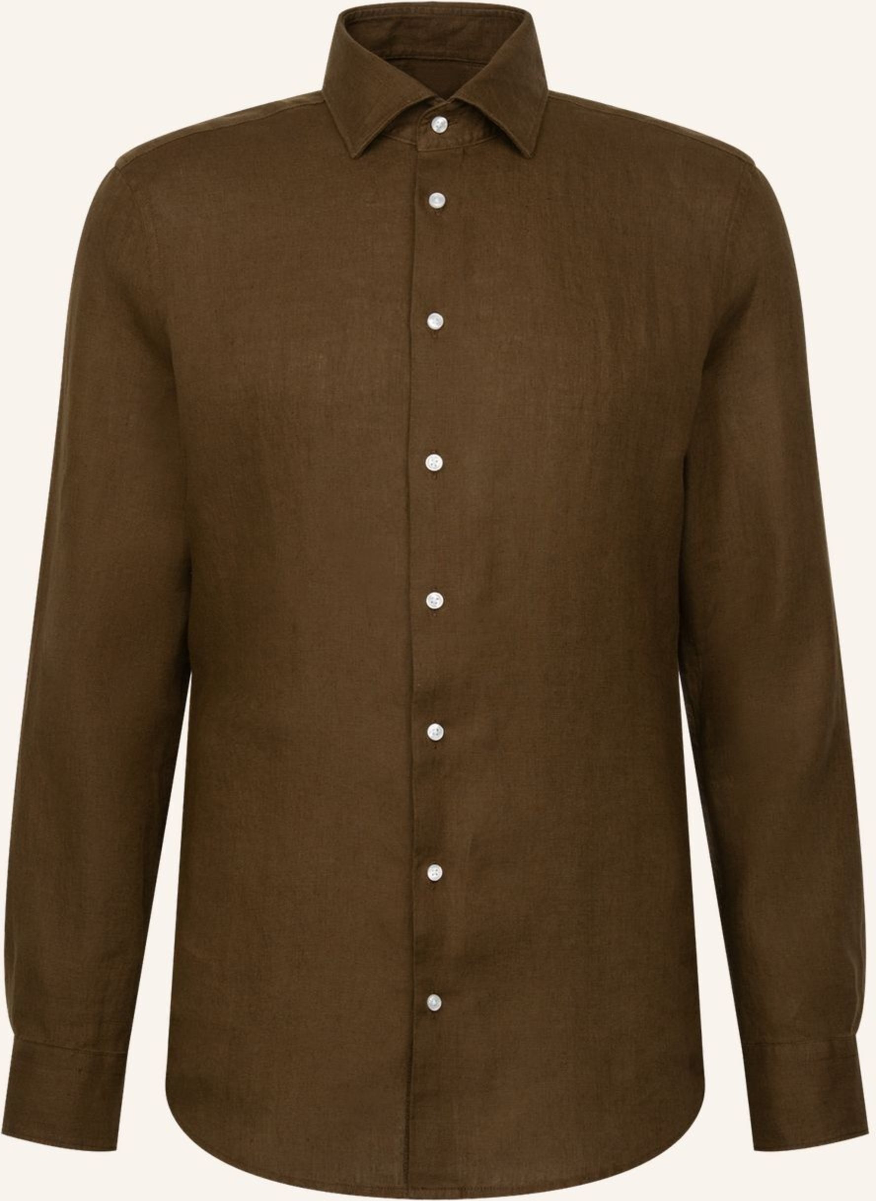 Seidensticker Leinenhemd Slim Fit gruen