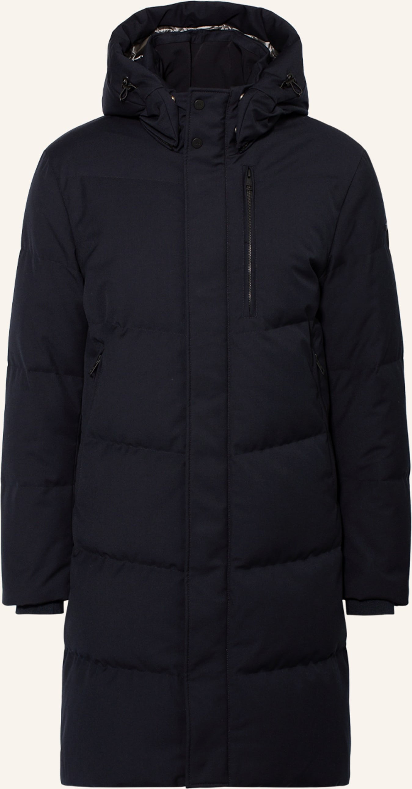 Duno Daunenmantel Aron Parma Mit Abnehmbarer Kapuze blau