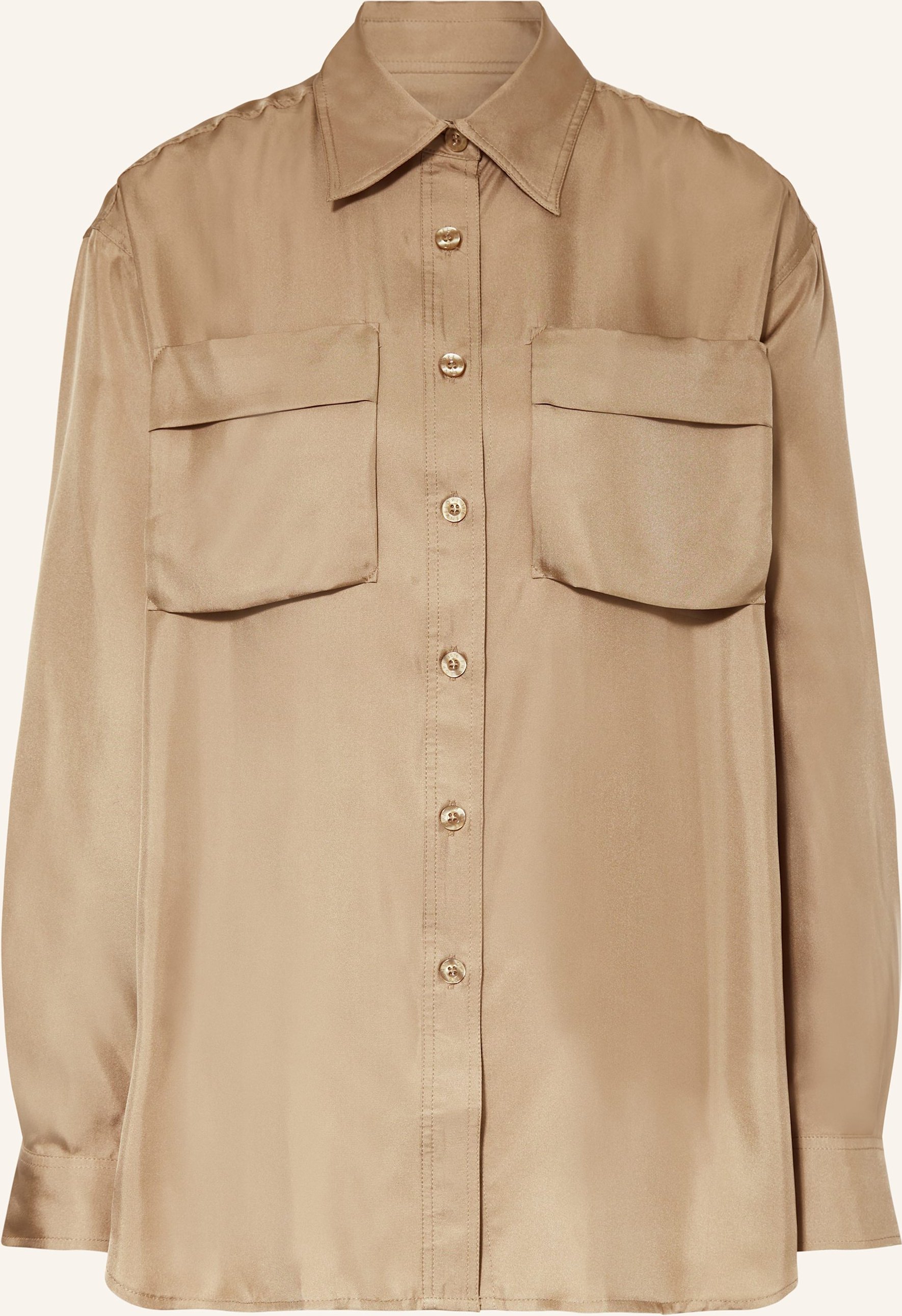 Envelope 1976 Oversized-Hemdbluse Blank Aus Seide gruen