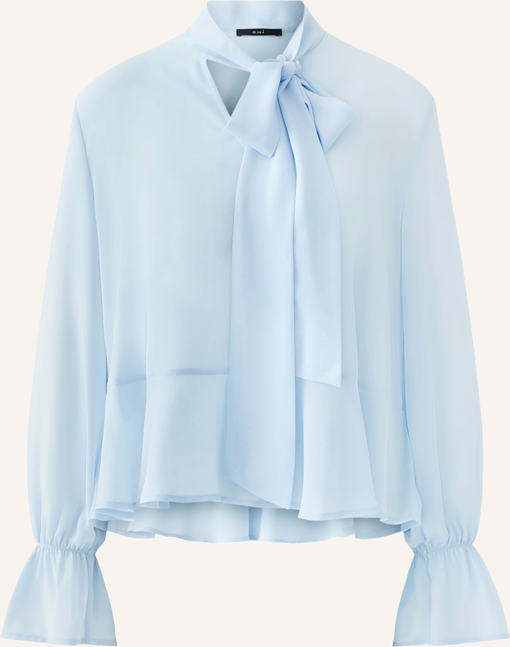 Oui Schluppenbluse Mit Rüschen blau