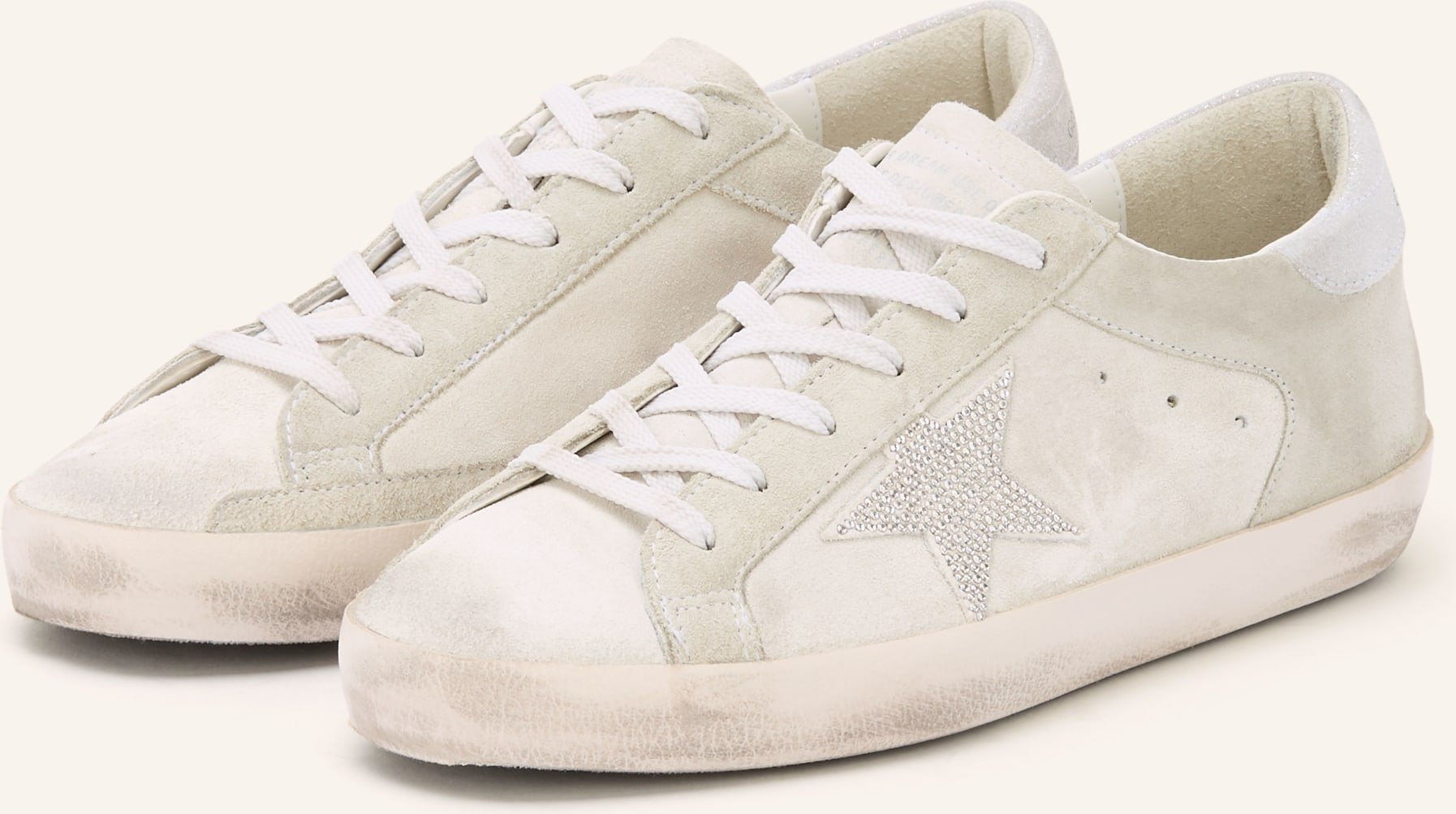 Golden Goose Sneaker Super-Star Mit Schmucksteinen weiss