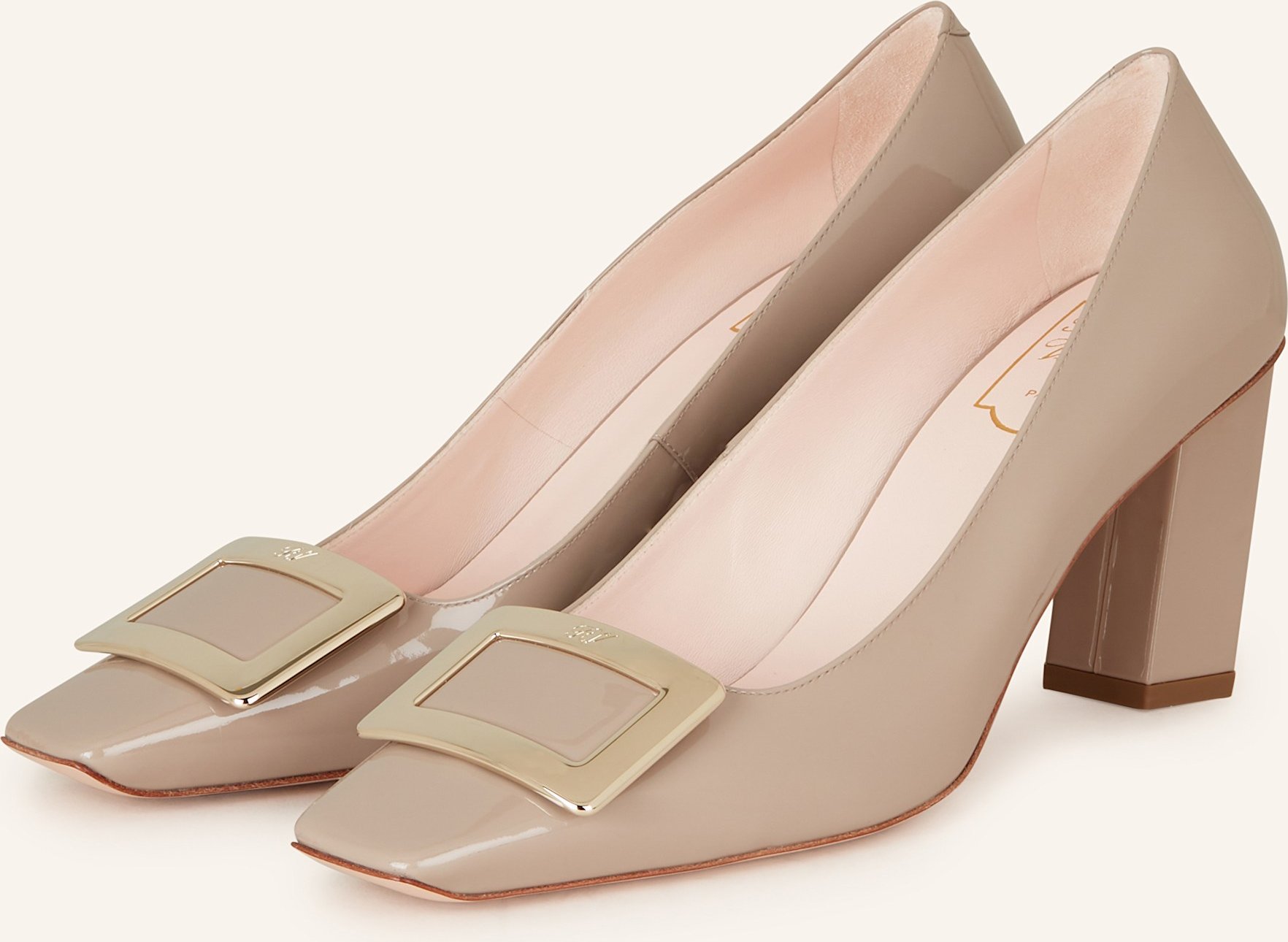 Thumbnail - Roger Vivier Lack-Pumps Belle Vivier beige