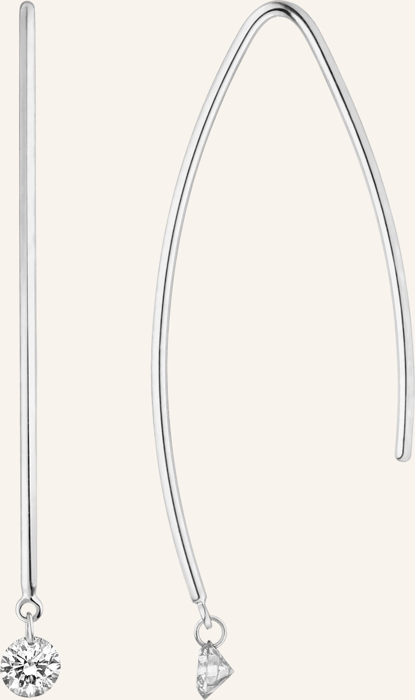 Leaf Creolen Pure M Aus 18 Karat Weißgold Mit Diamanten silber