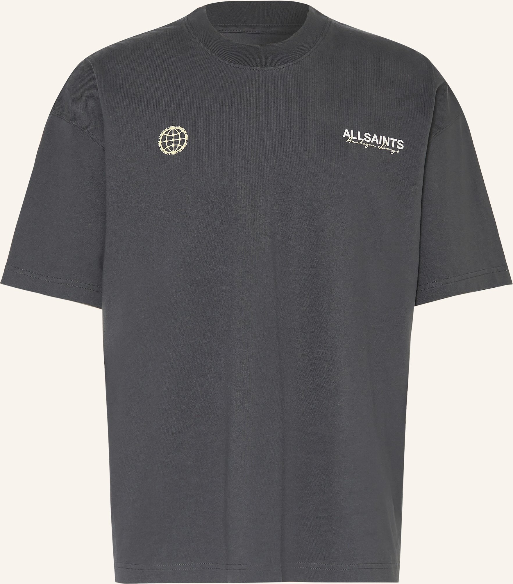 Allsaints T-Shirt Emblem grau