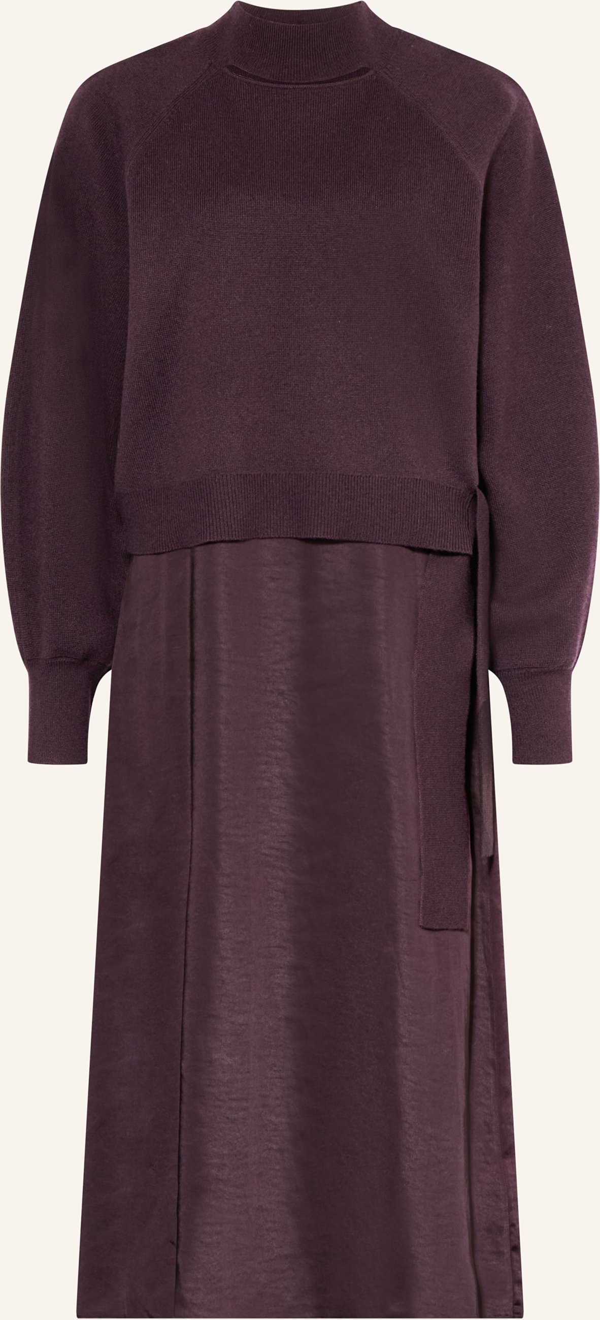 Boss Set Flalina: Pullover Mit Cut-Out Und Satinkleid rot