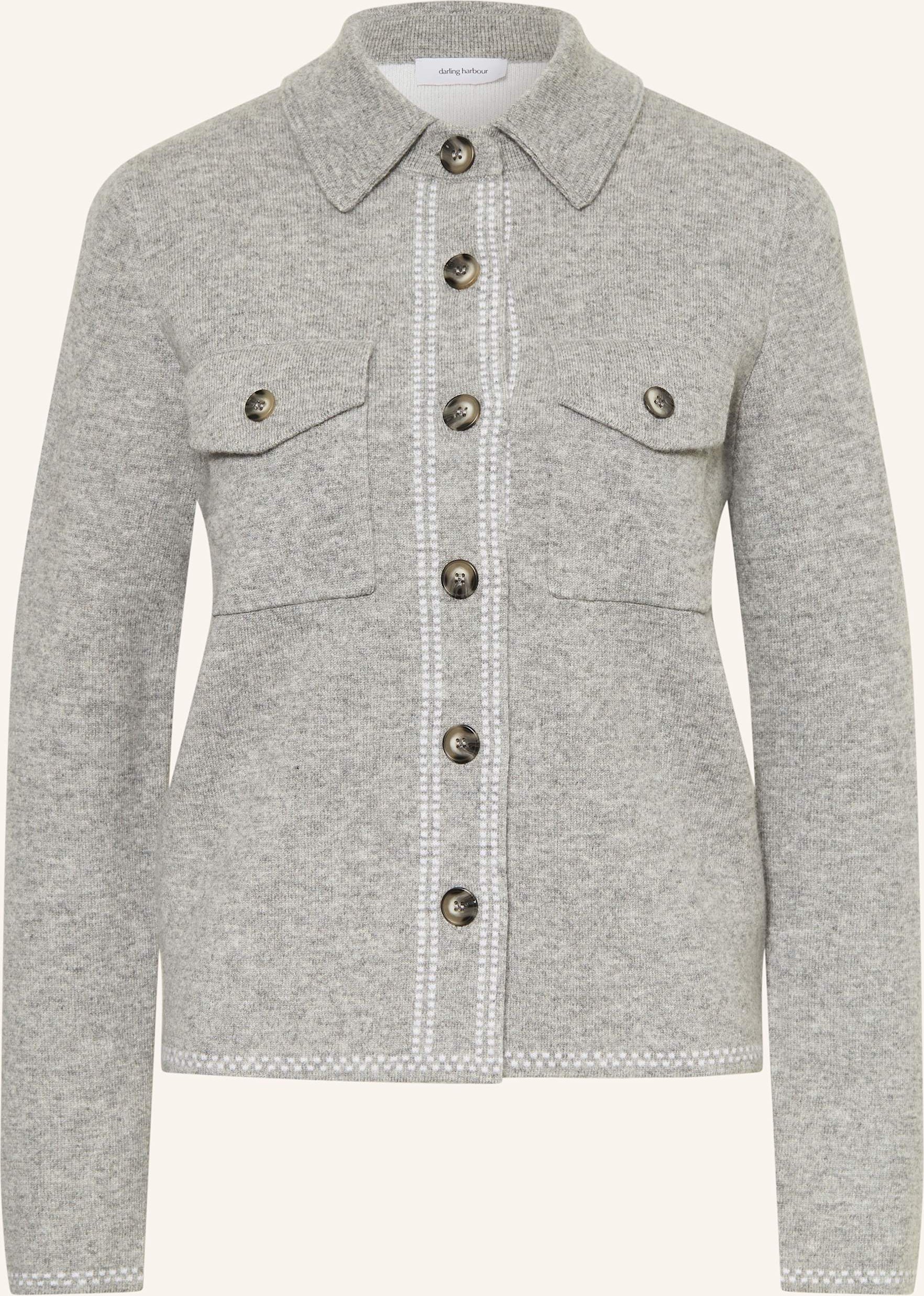 Darling Harbour Strickjacke Mit Cashmere grau