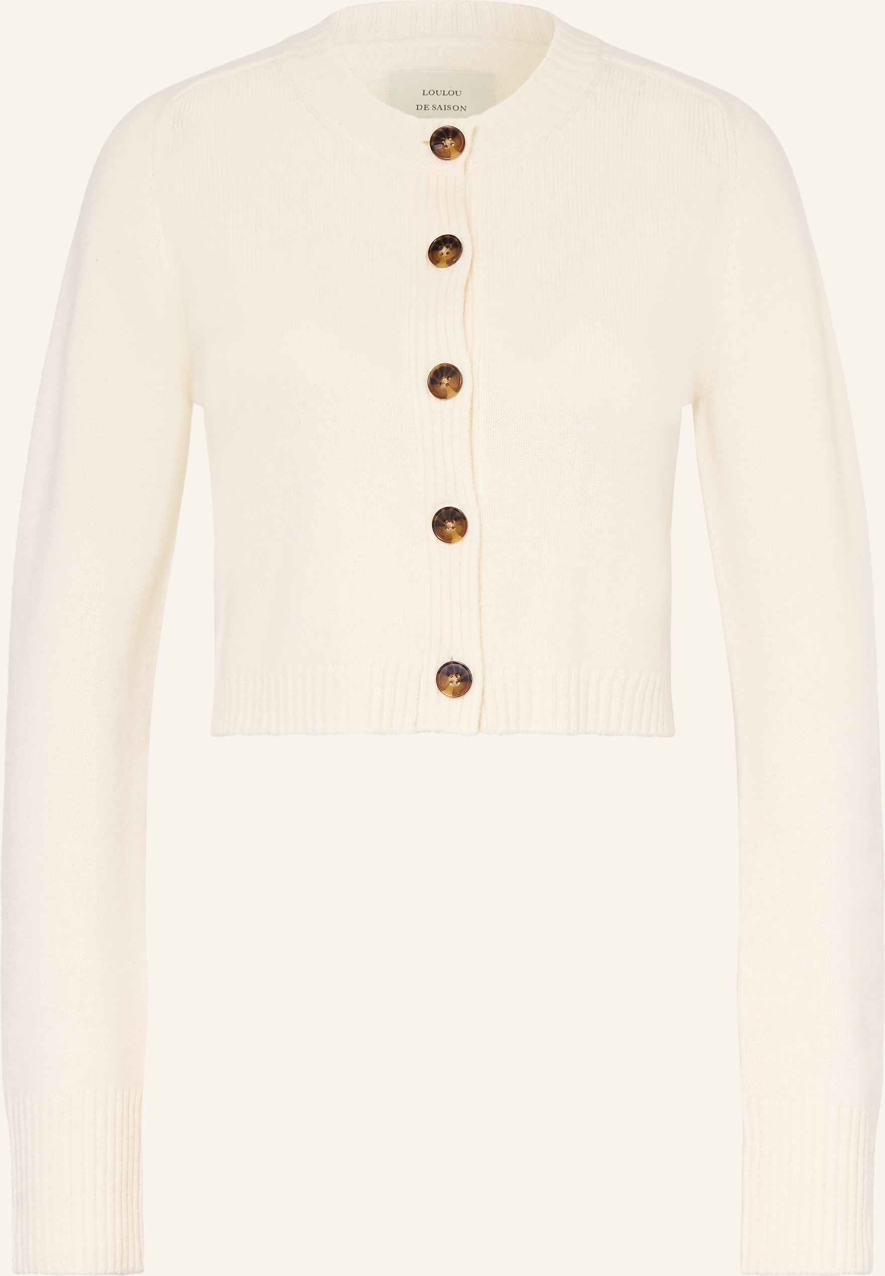 Loulou De Saison Strickjacke Zephir Aus Cashmere weiss