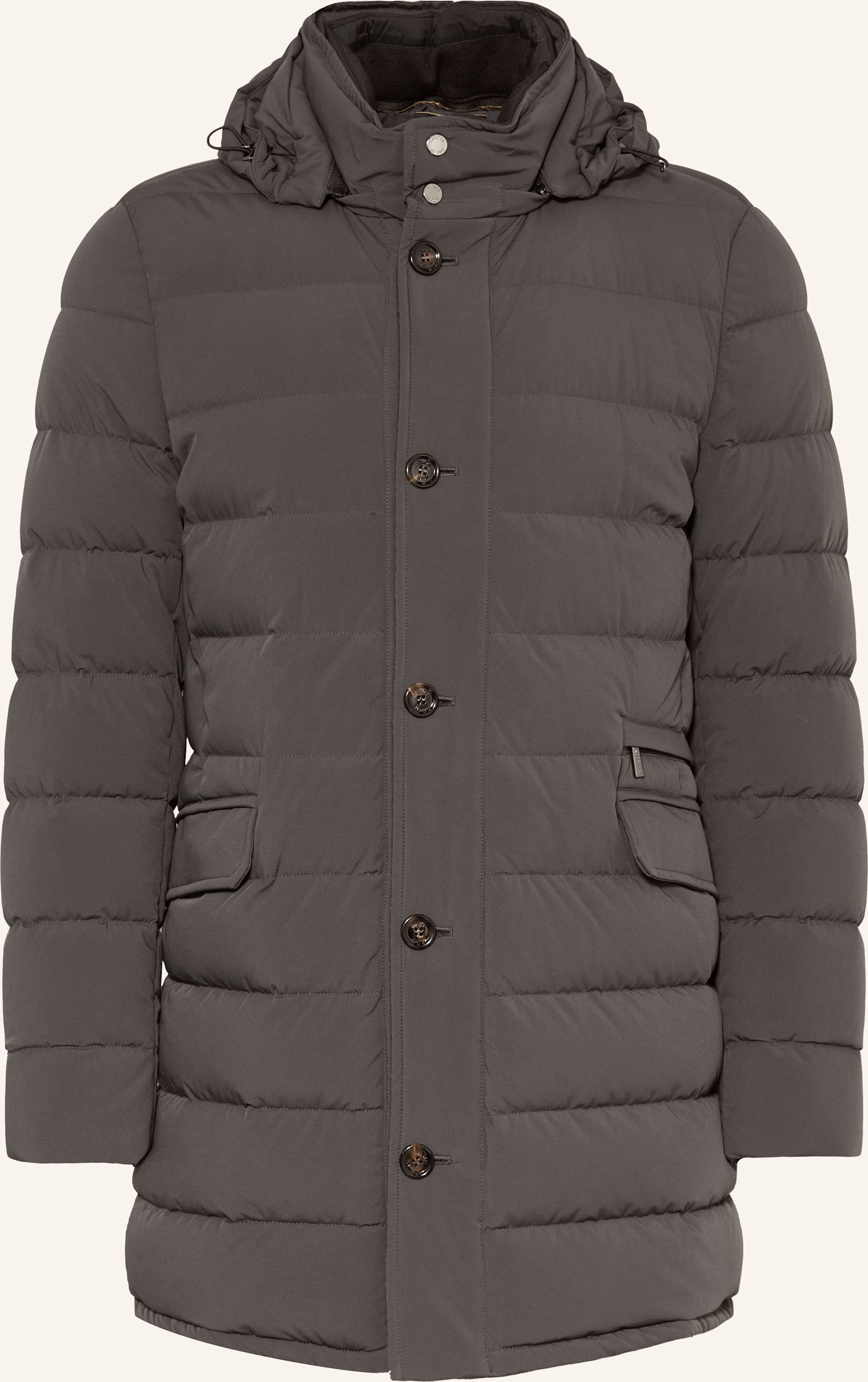 Moorer Daunenmantel Calandri Mit Herausnehmbarer Blende grau