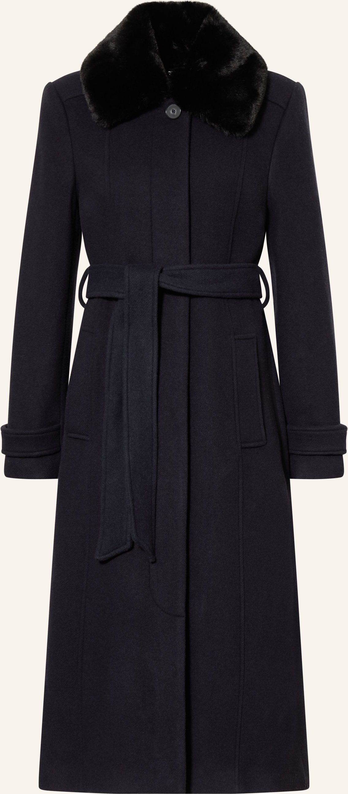 Hobbs Mantel Celeste Mit Abnehmbarem Kunstfell blau