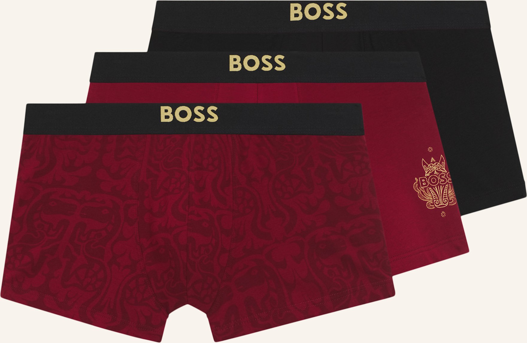 Boss Boxershort Trunk 3p Cny rot