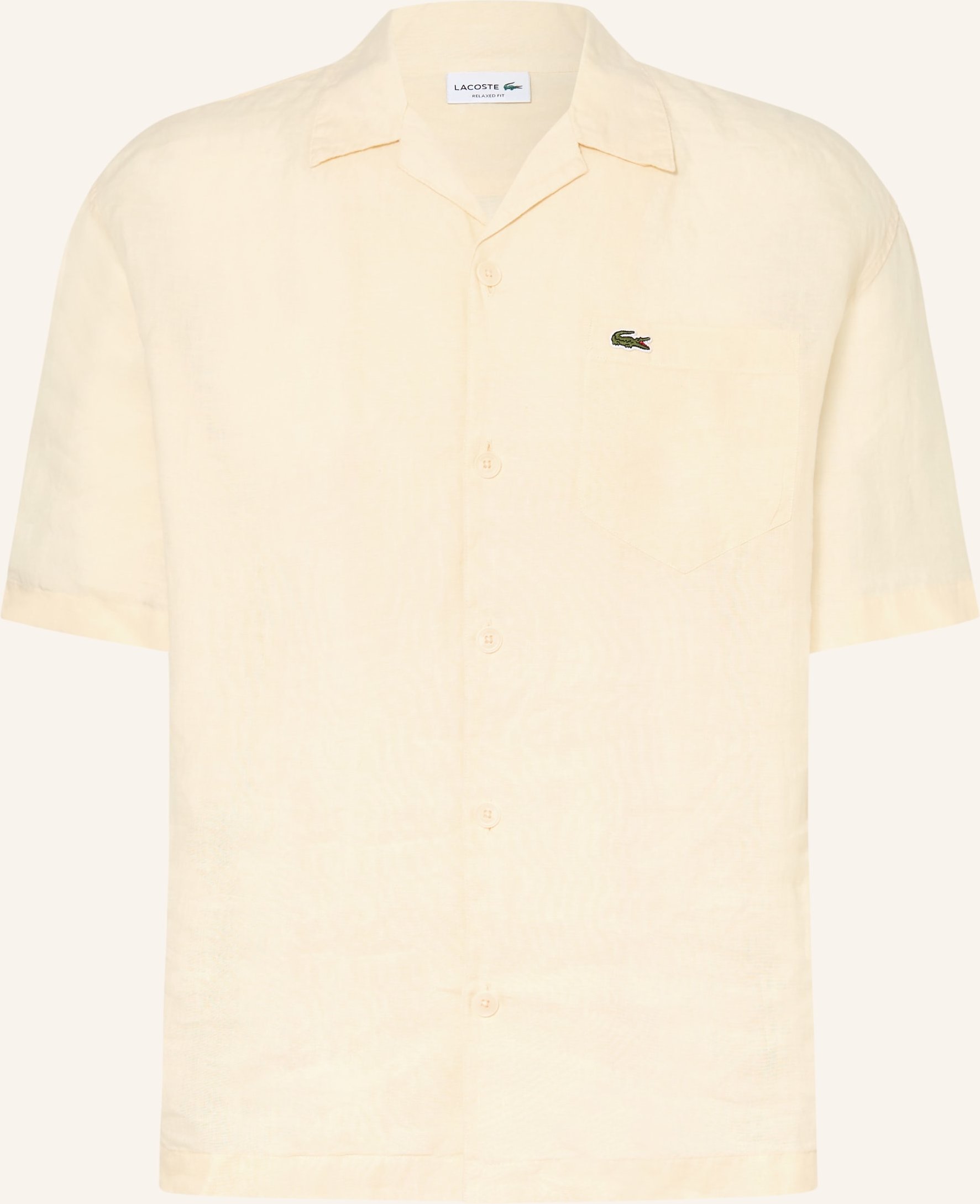 Lacoste Resorthemd Comfort Fit Aus Leinen beige