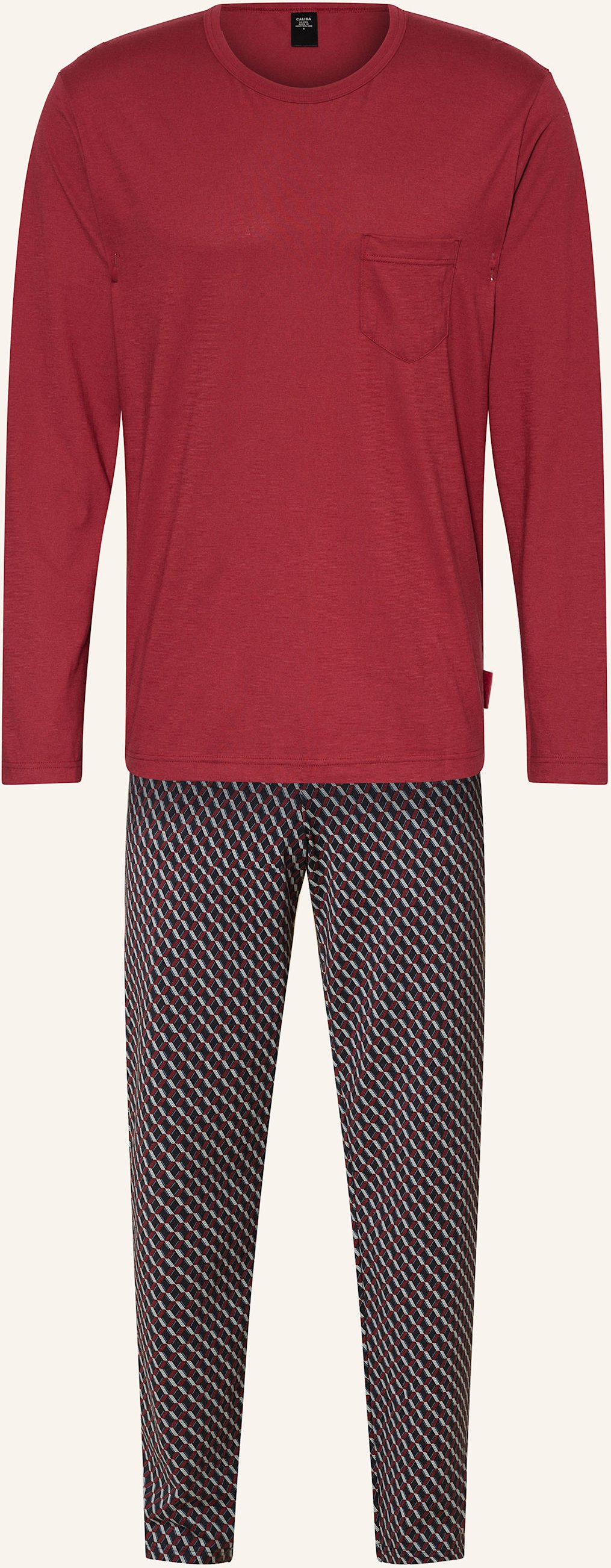 Calida Schlafanzug Relax Imprint rot