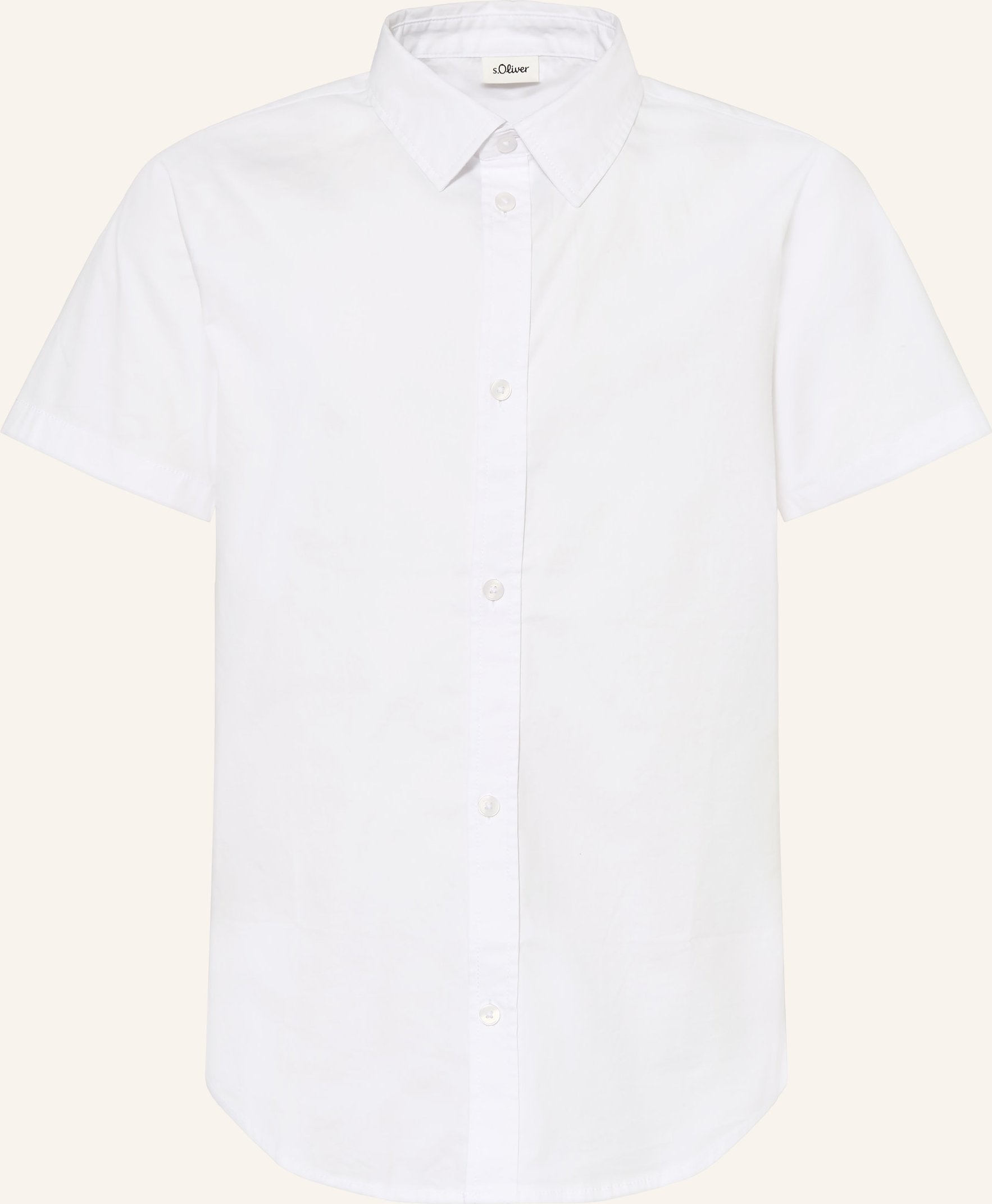 S.Oliver Red Kurzarm-Hemd Slim Fit weiss