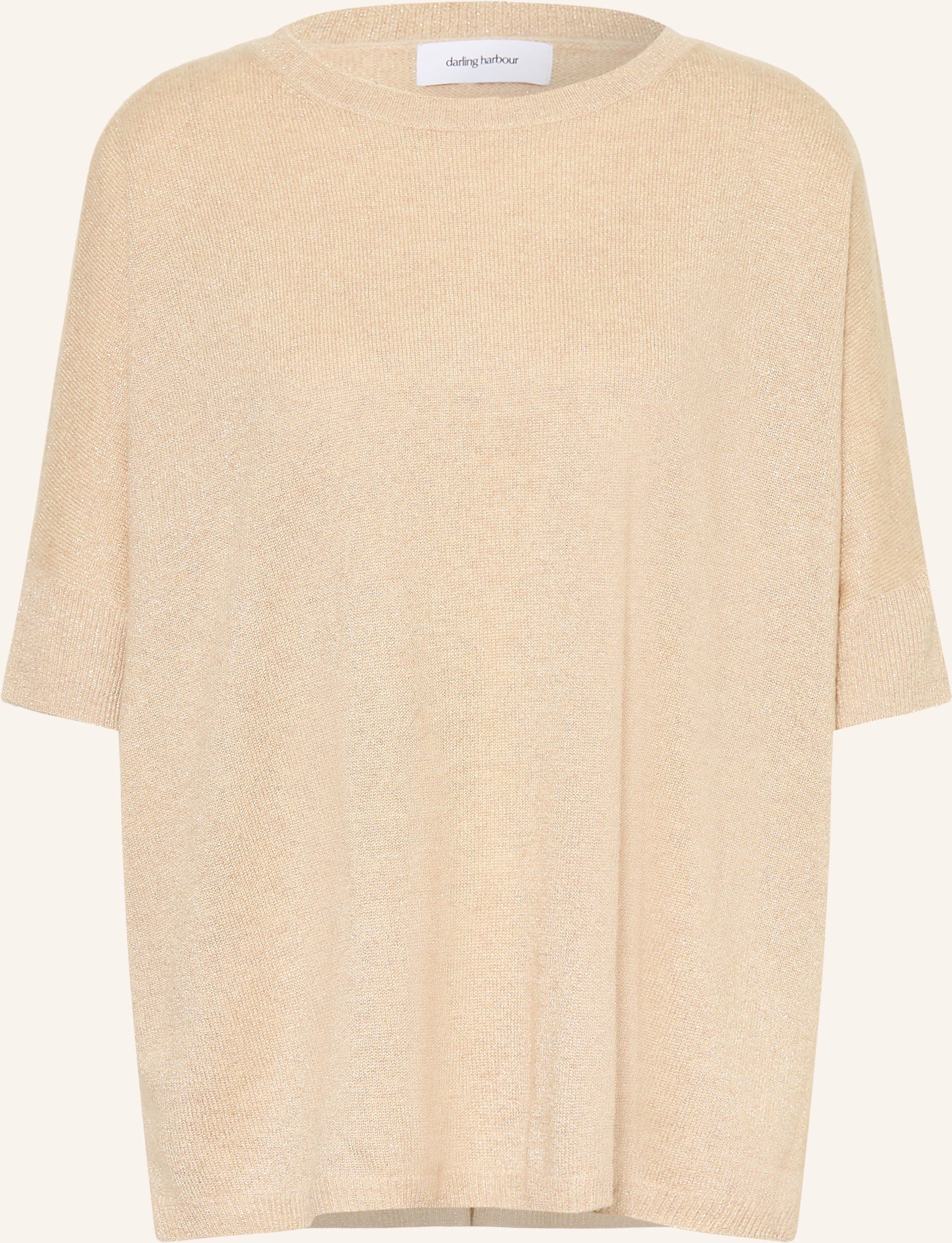 Darling Harbour Strickshirt Aus Cashmere Mit Glitzergarn beige