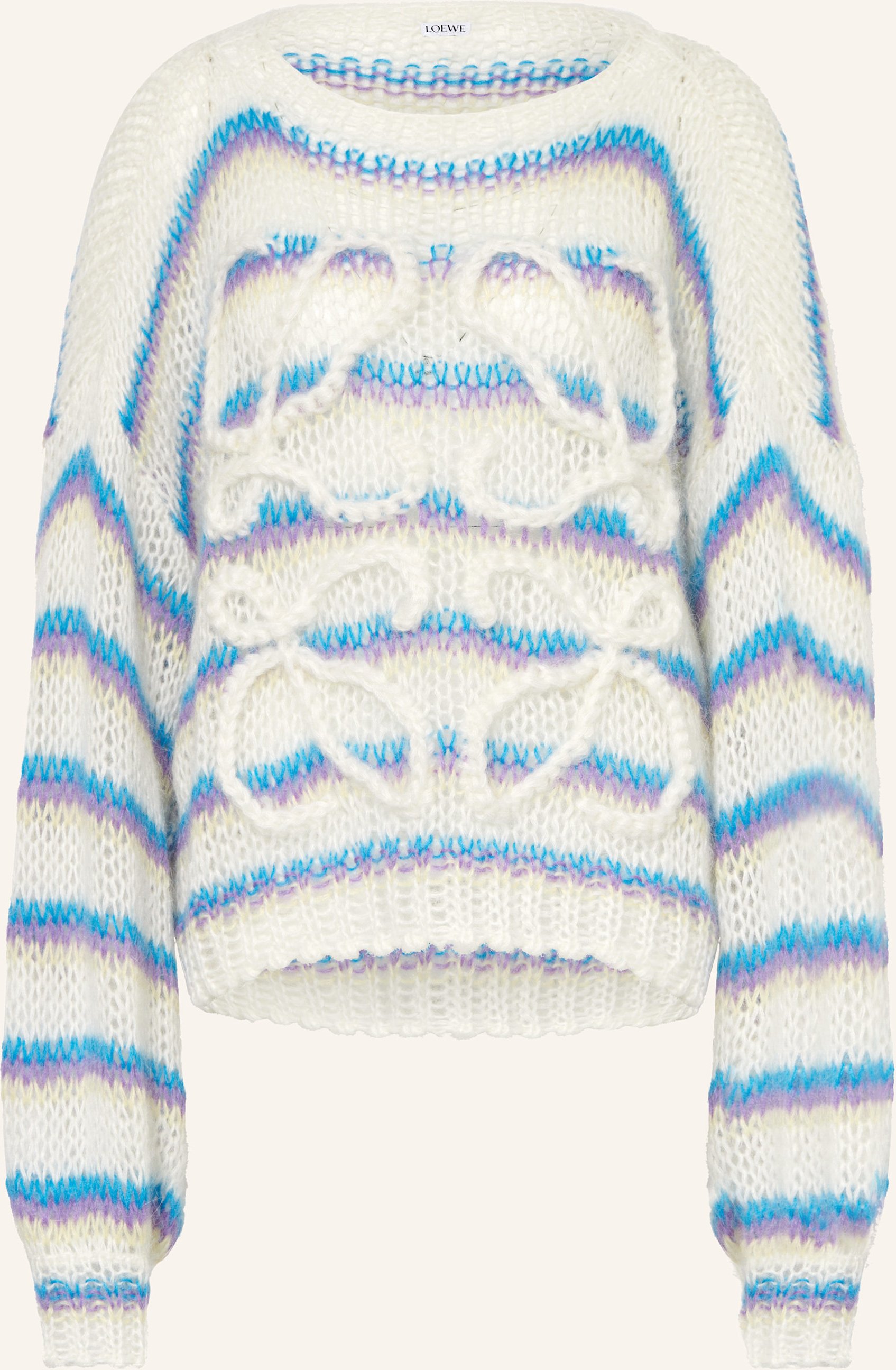 Loewe Oversized-Pullover Anagram Mit Mohair weiss
