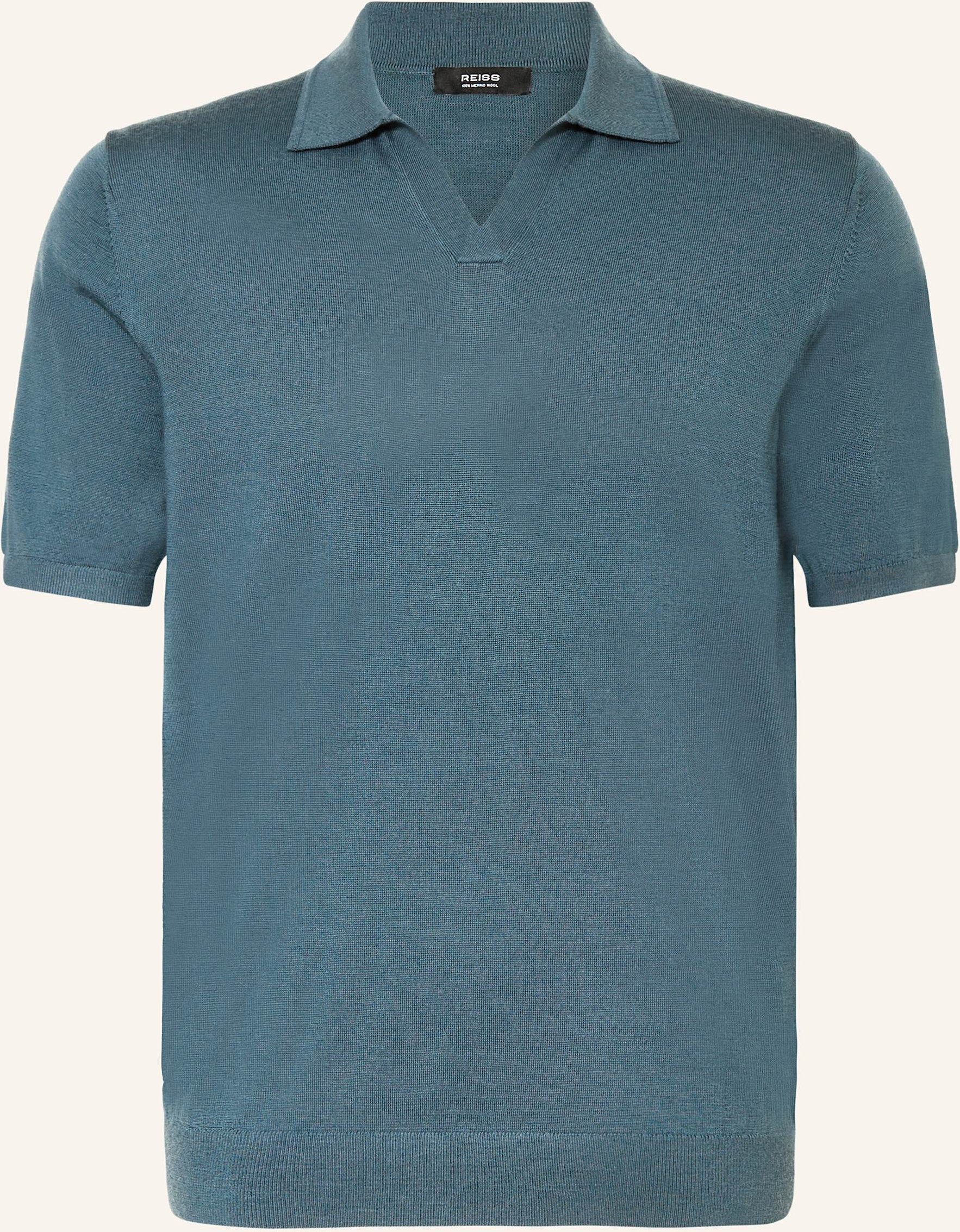 Reiss Strick-Poloshirt Duchie Aus Merinowolle blau