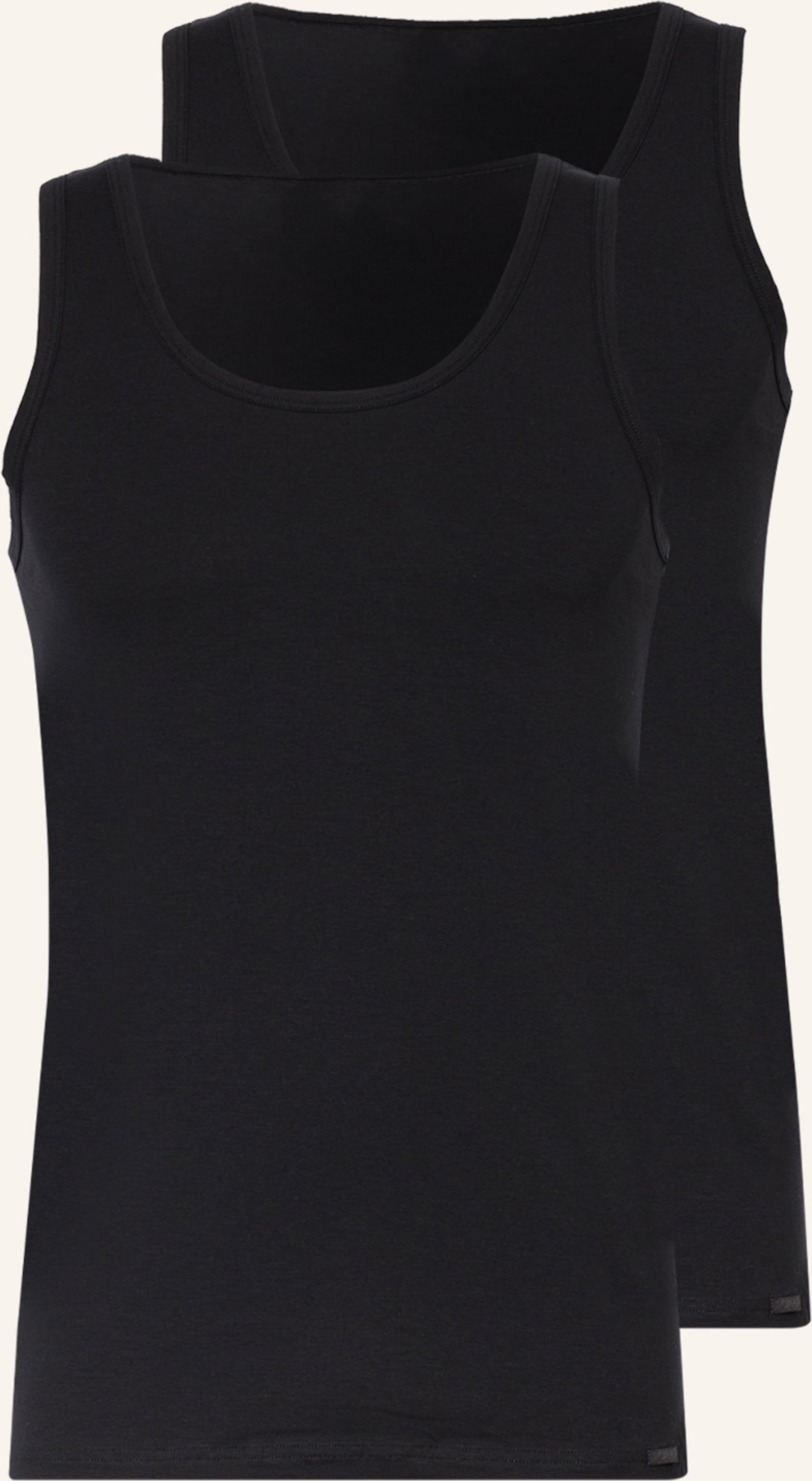 Calida 2er-Pack Unterhemden Natural Benefit schwarz