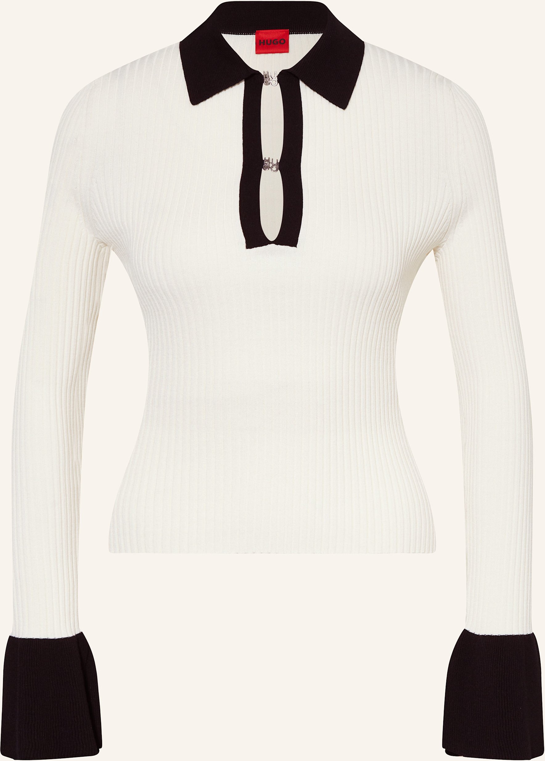 Hugo Strick-Poloshirt Sharro schwarz