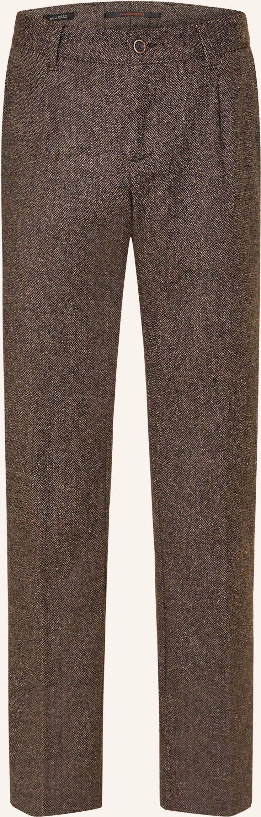 Alberto Flanellhose Lou Regular Fit braun
