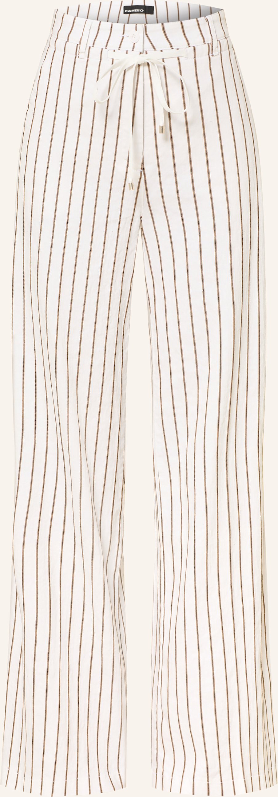 Cambio Marlenehose Adrienne Mit Leinen weiss