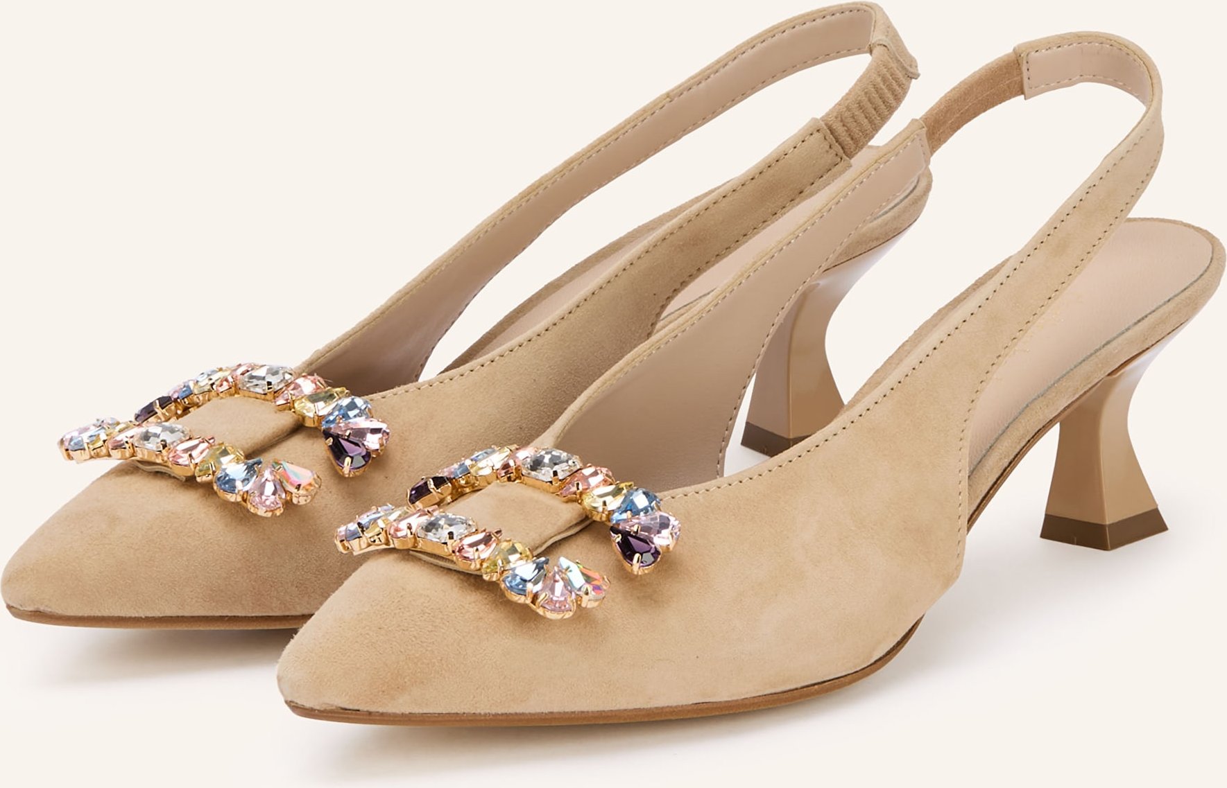 Darling Harbour Slingpumps Mit Schmucksteinen beige