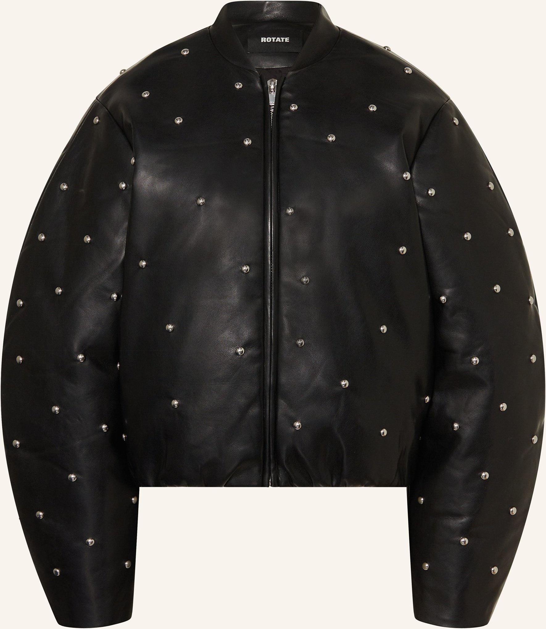 Rotate Jacke In Ledeoptik Mit Nieten schwarz