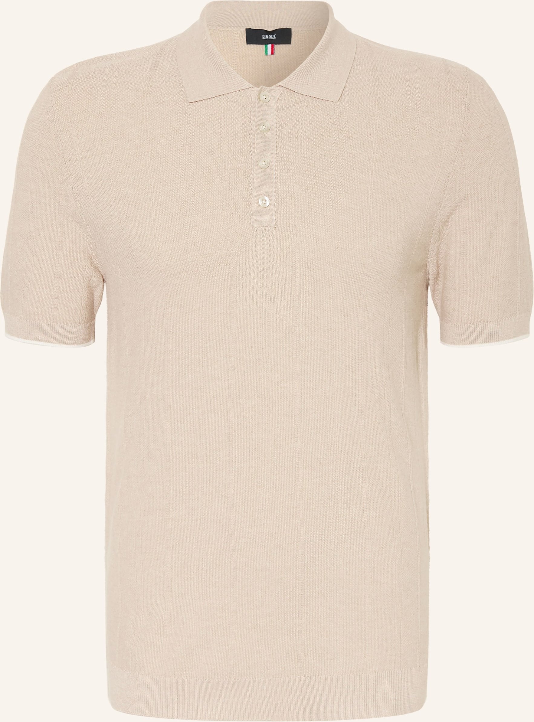 Cinque Strick-Poloshirt Cigio beige