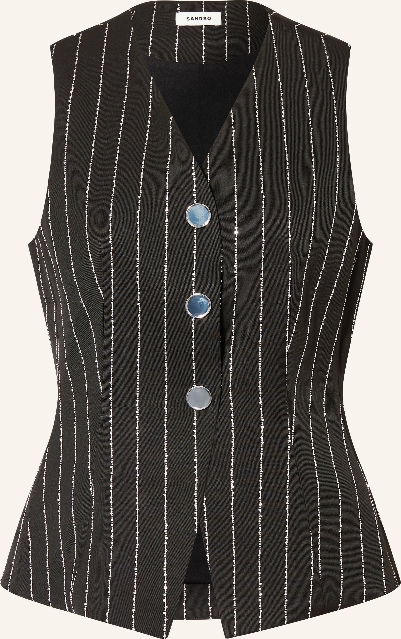 Sandro Blazerweste Mit Glitzergarn Und Pailletten schwarz