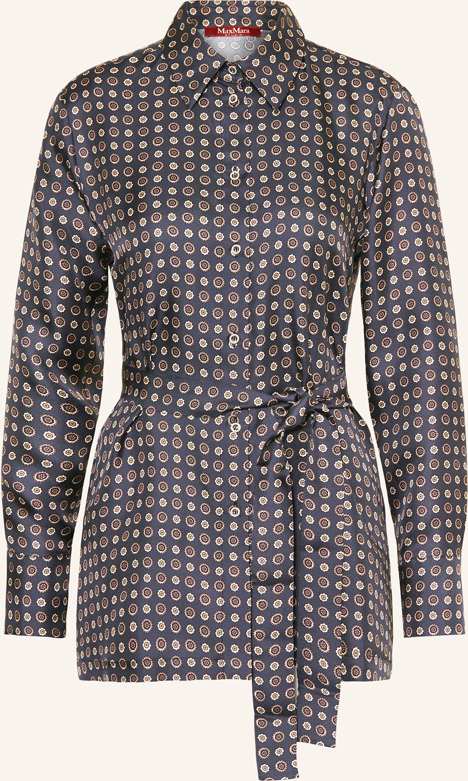 Thumbnail - Max Mara Studio Seidenbluse Boccale blau