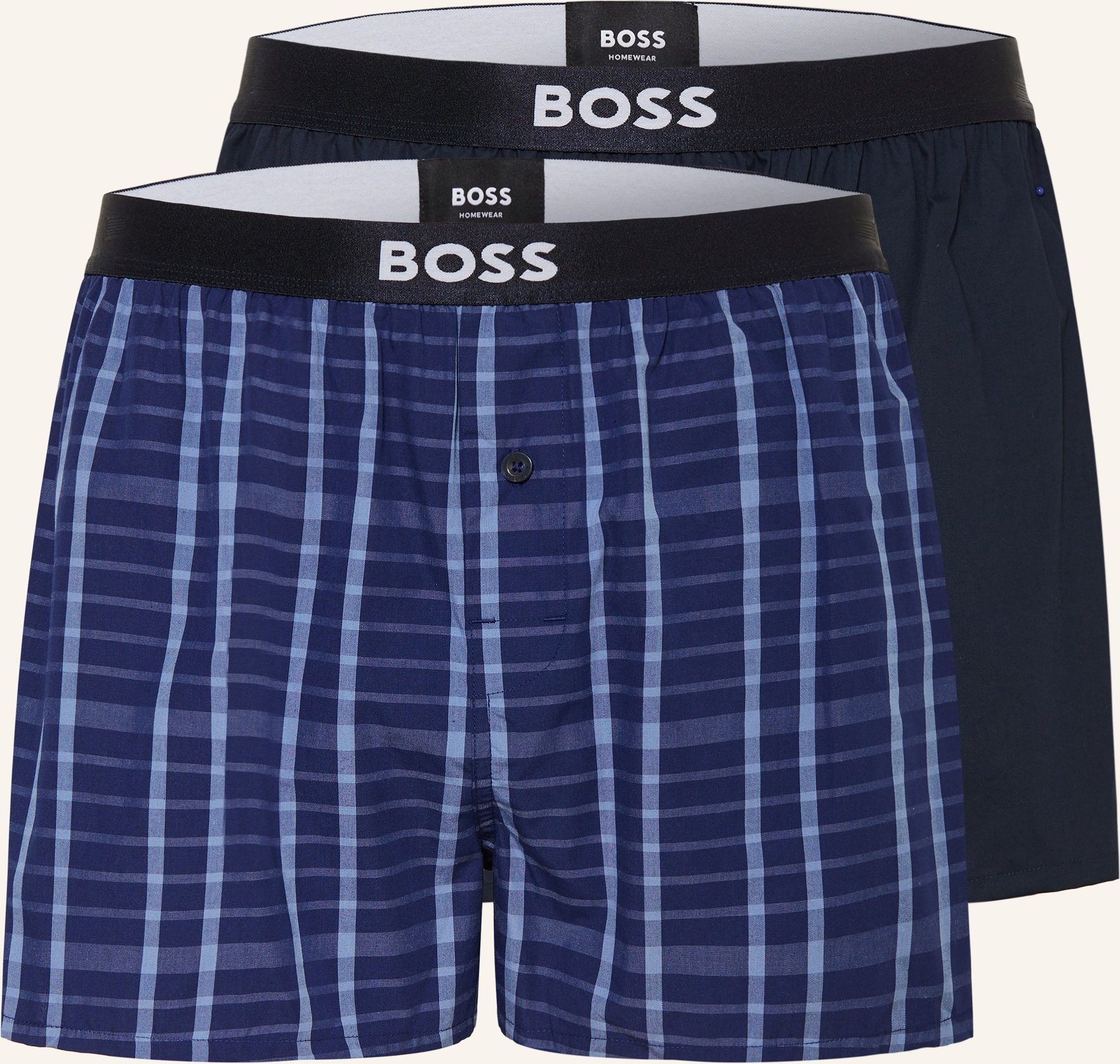 Boss 2er-Pack Web-Boxershorts blau