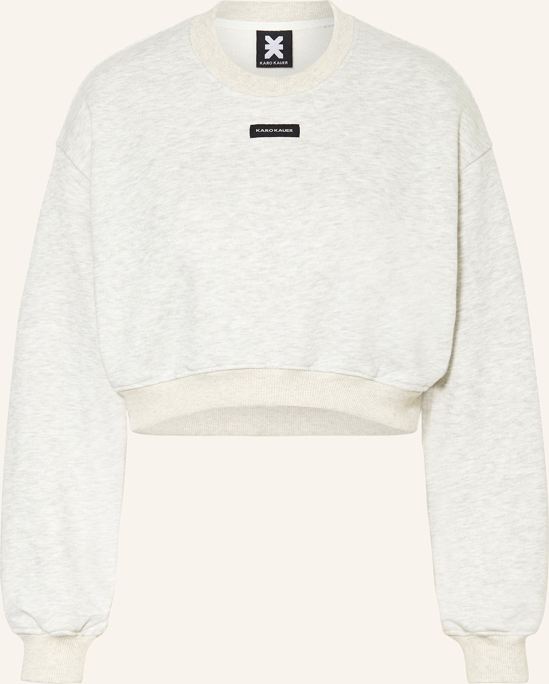 Karo Kauer Cropped-Sweatshirt grau