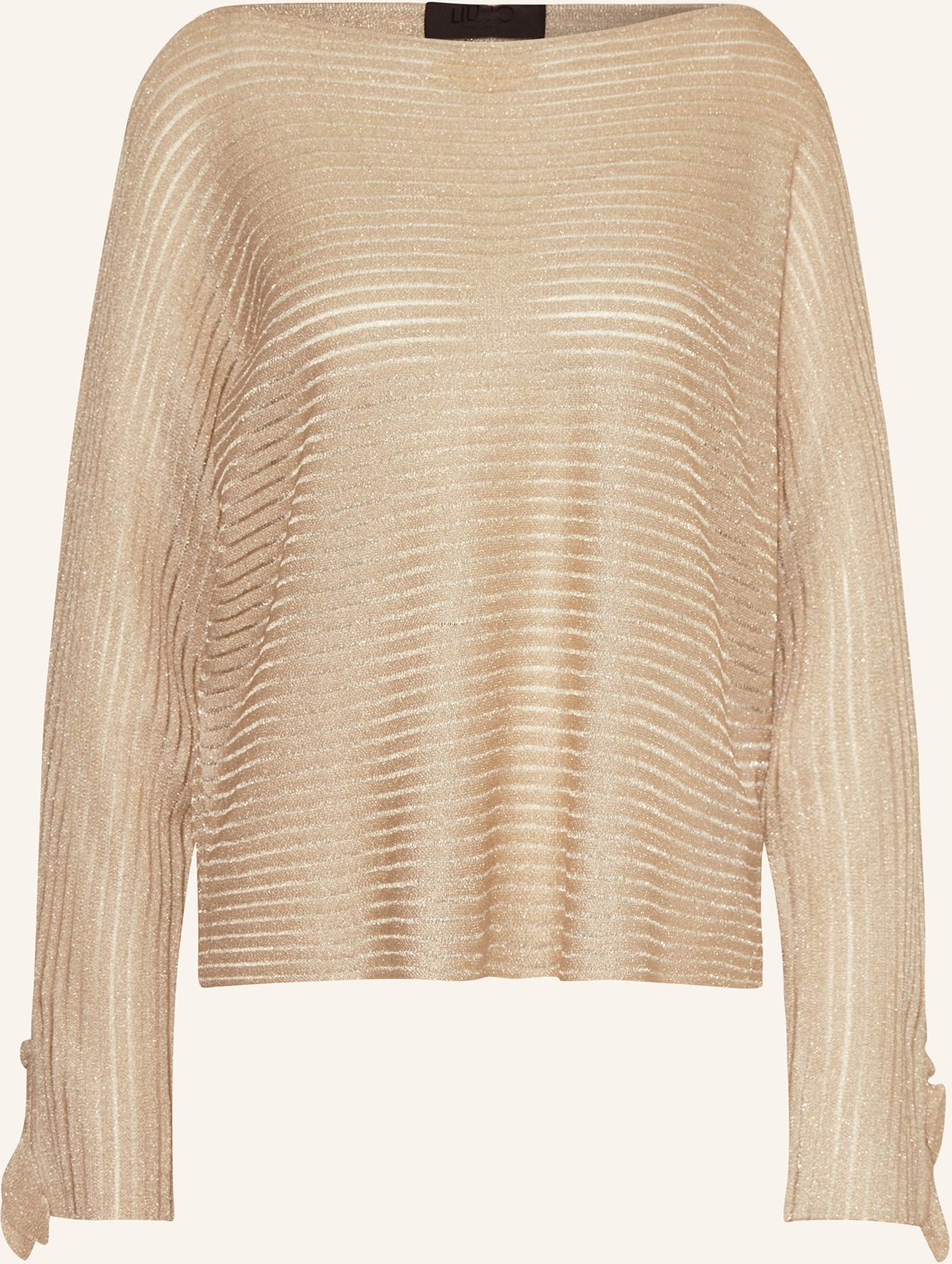 Thumbnail - Liu Jo Pullover Mit Glitzergarn Und Rüschen gold