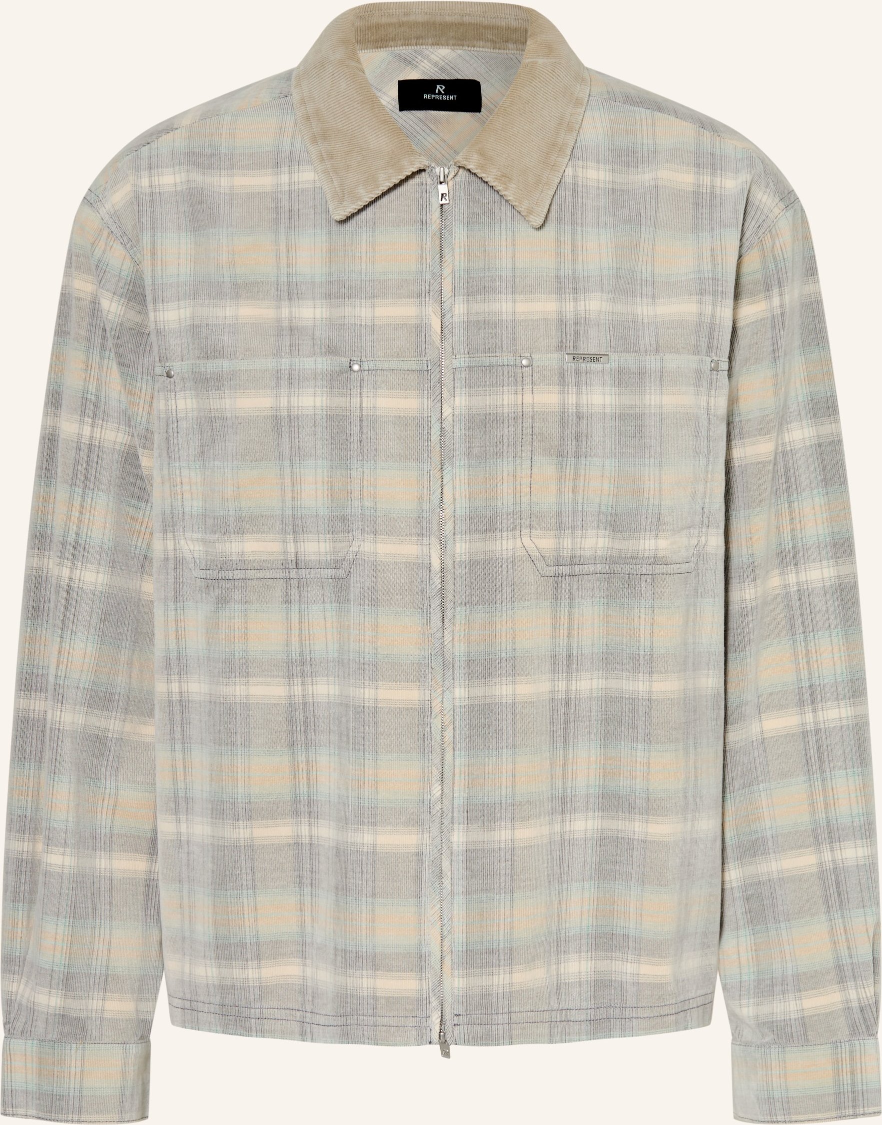 Represent Flanell-Overjacket weiss